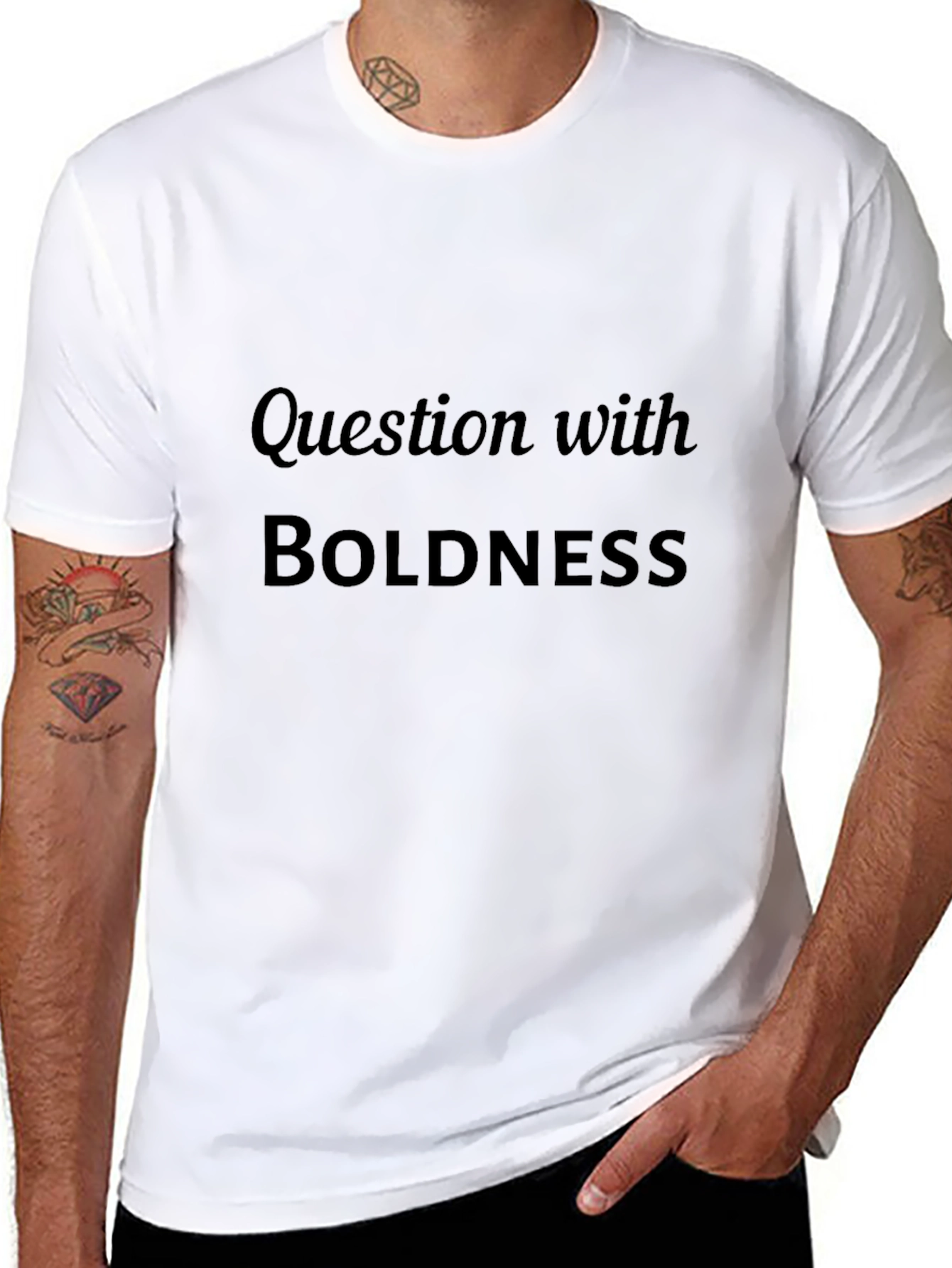 Question with Boldness Black T-Shirt
