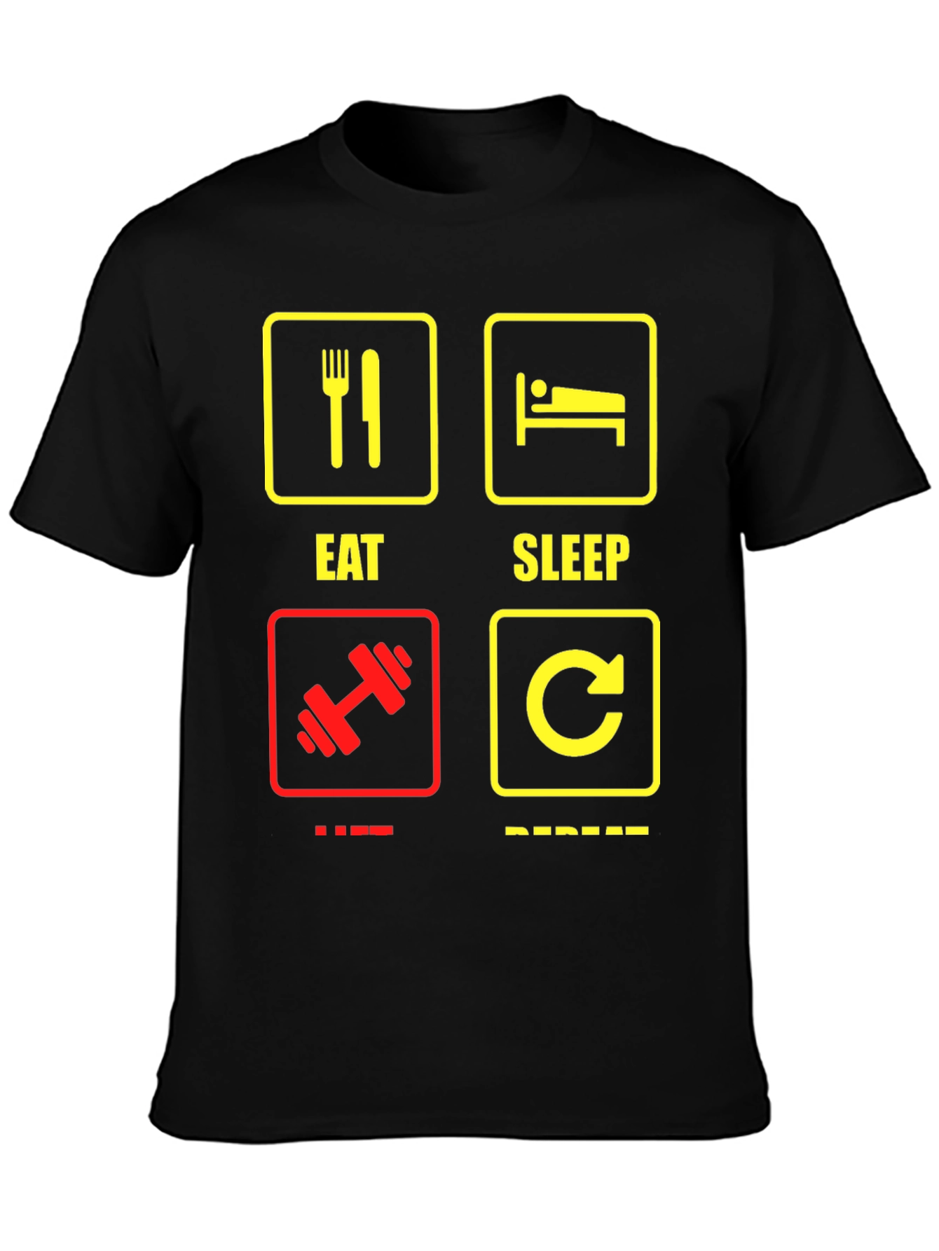 Eat Sleep Gym Repeat Graphic T-Shirt