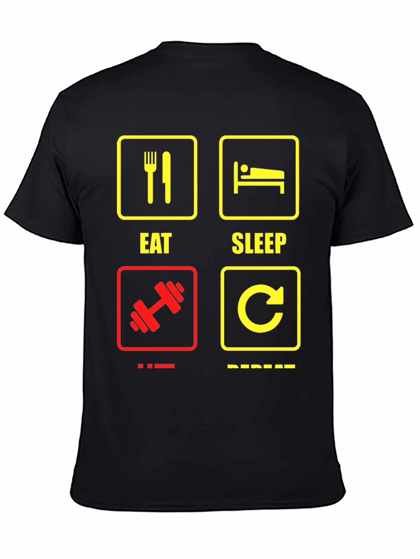 Eat Sleep Gym Repeat Graphic T-Shirt
