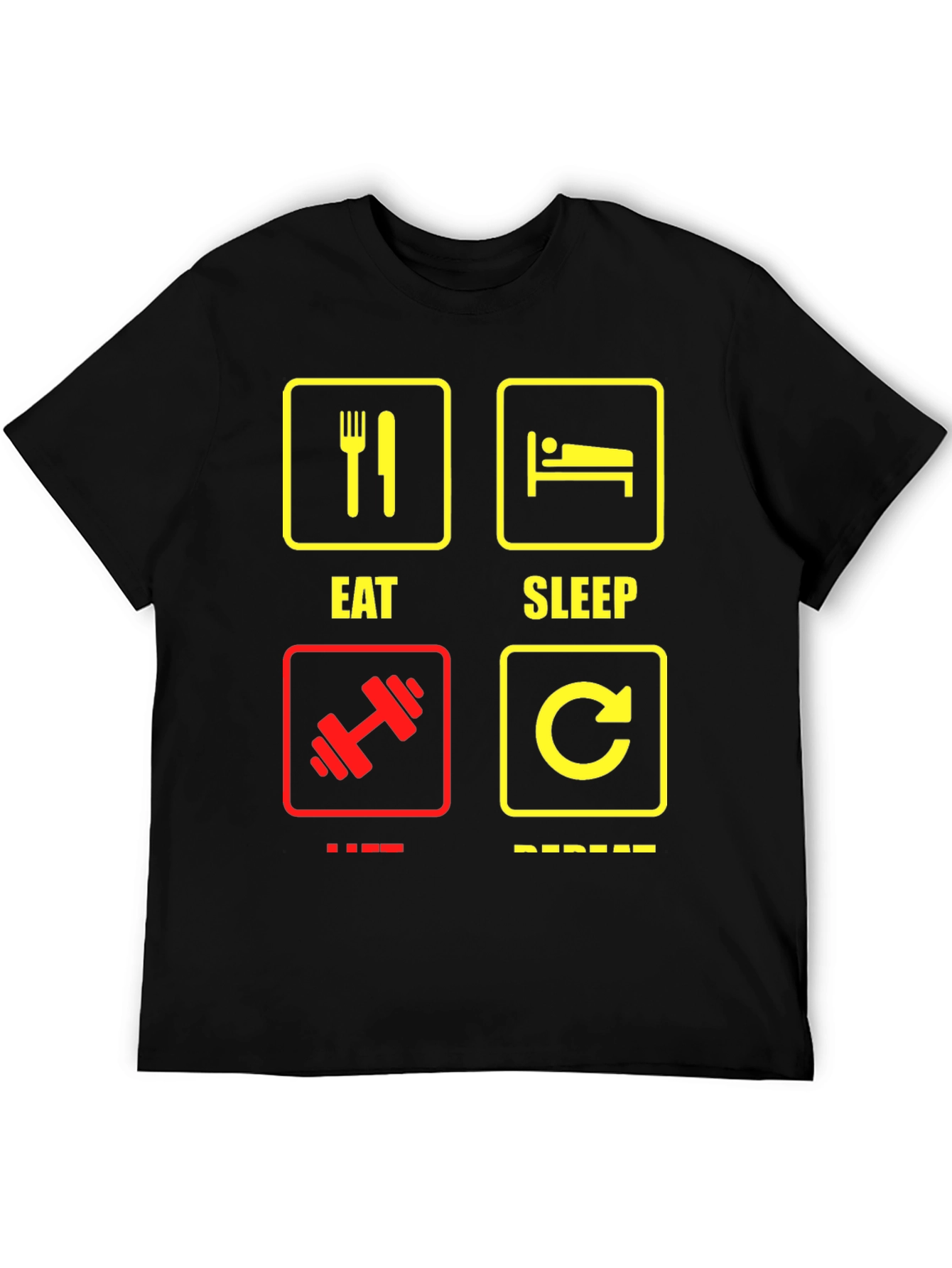 Eat Sleep Gym Repeat Graphic T-Shirt
