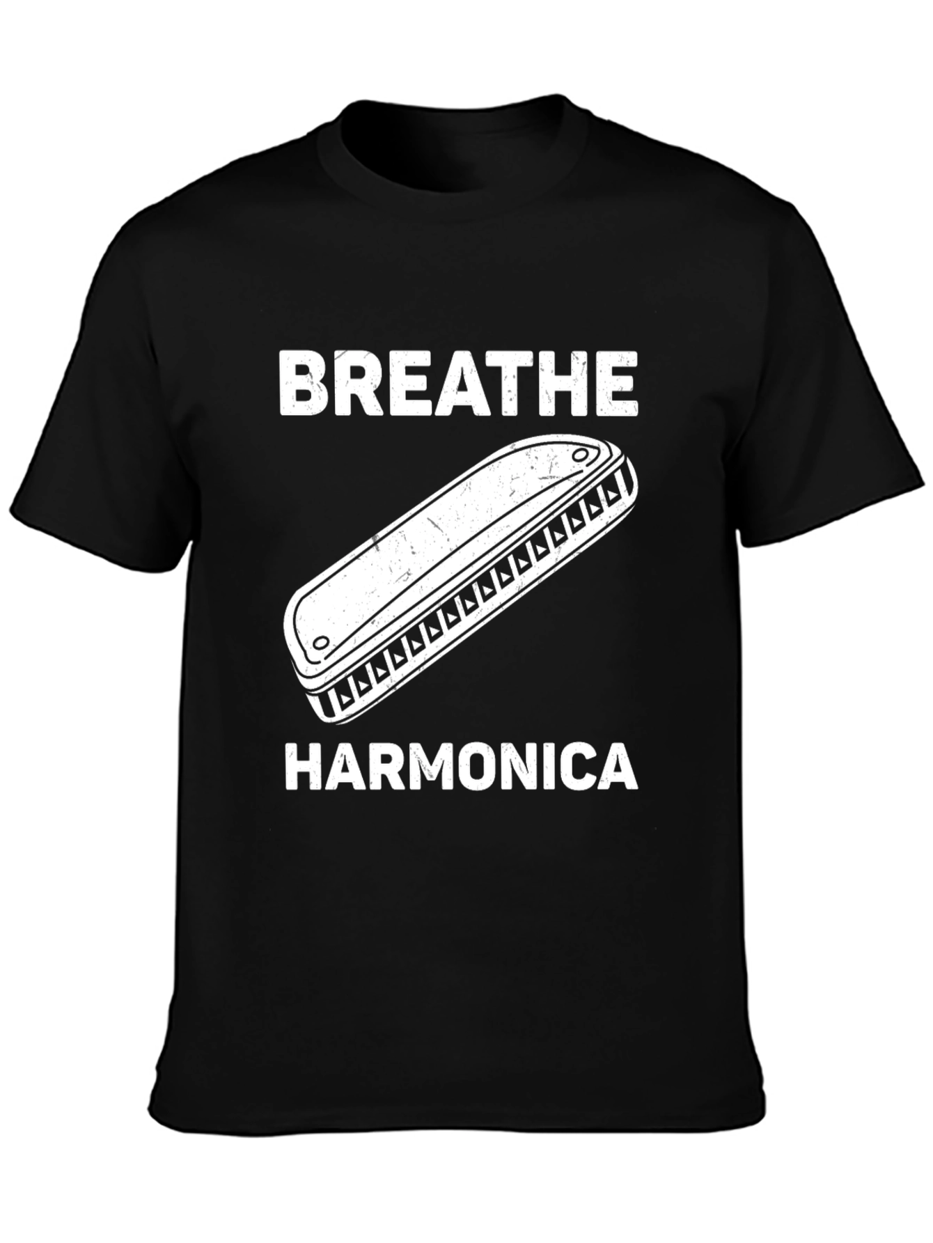 Breathe Harmonica Graphic T-Shirt Music Lover Tee
