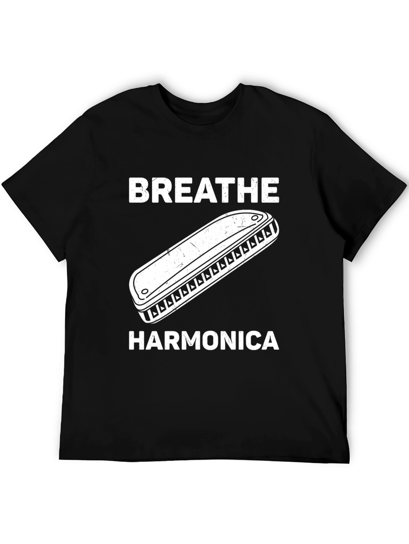 Breathe Harmonica Graphic T-Shirt Music Lover Tee