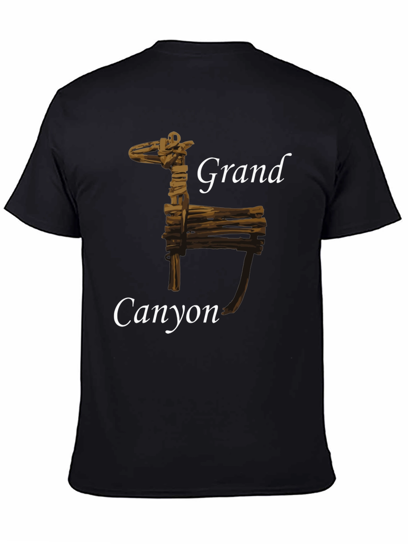 Grand Canyon Wooden Deer Black T-Shirt