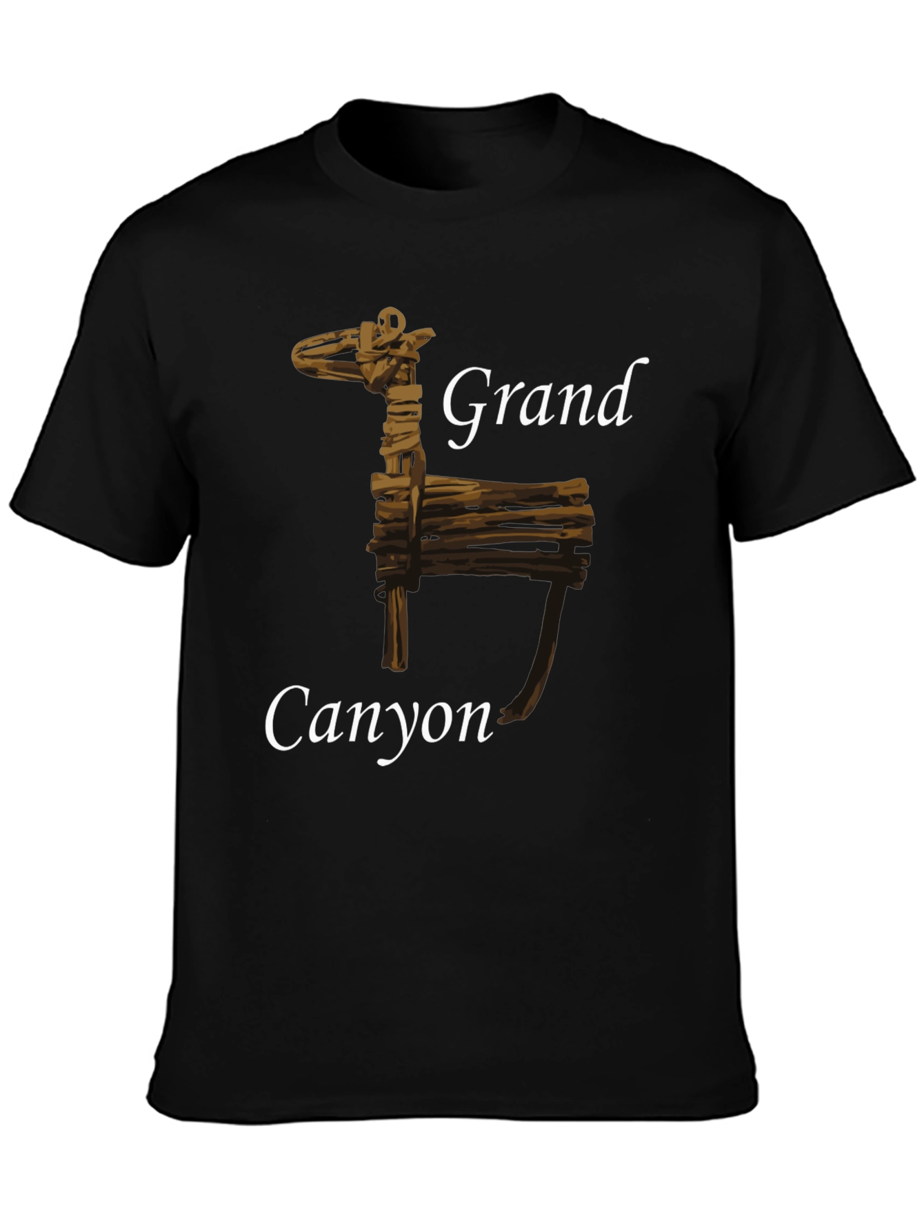 Grand Canyon Wooden Deer Black T-Shirt