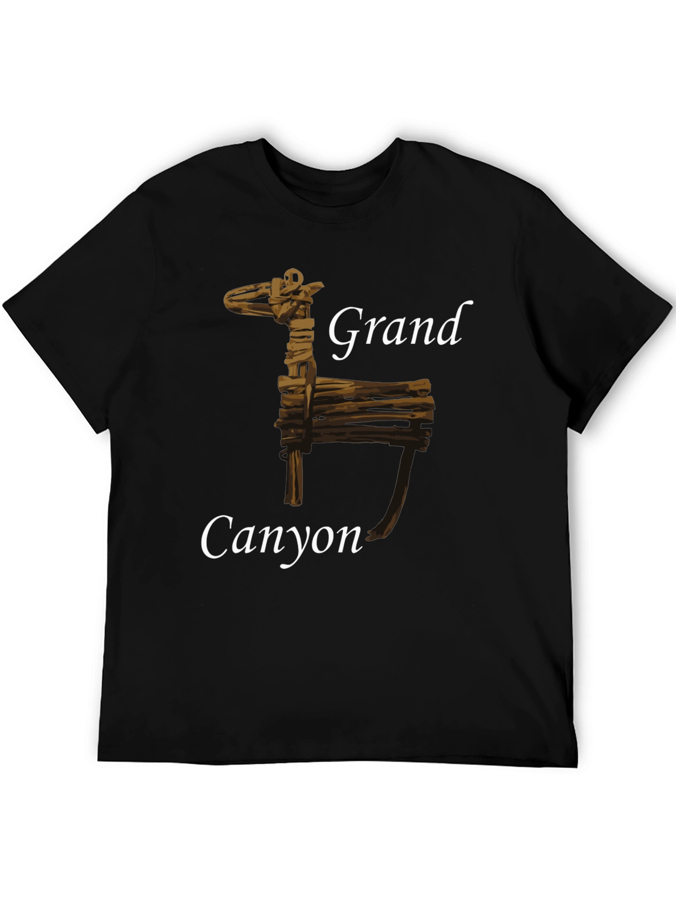 Grand Canyon Wooden Deer Black T-Shirt
