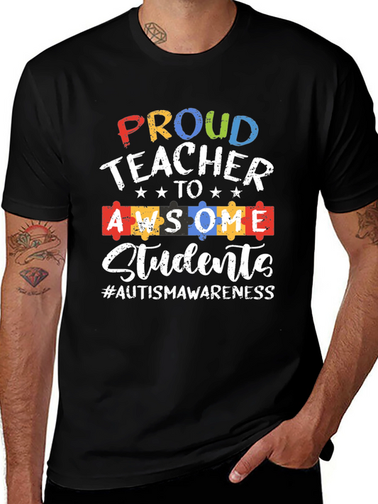 Proud Teacher Autism Awareness T-Shirt