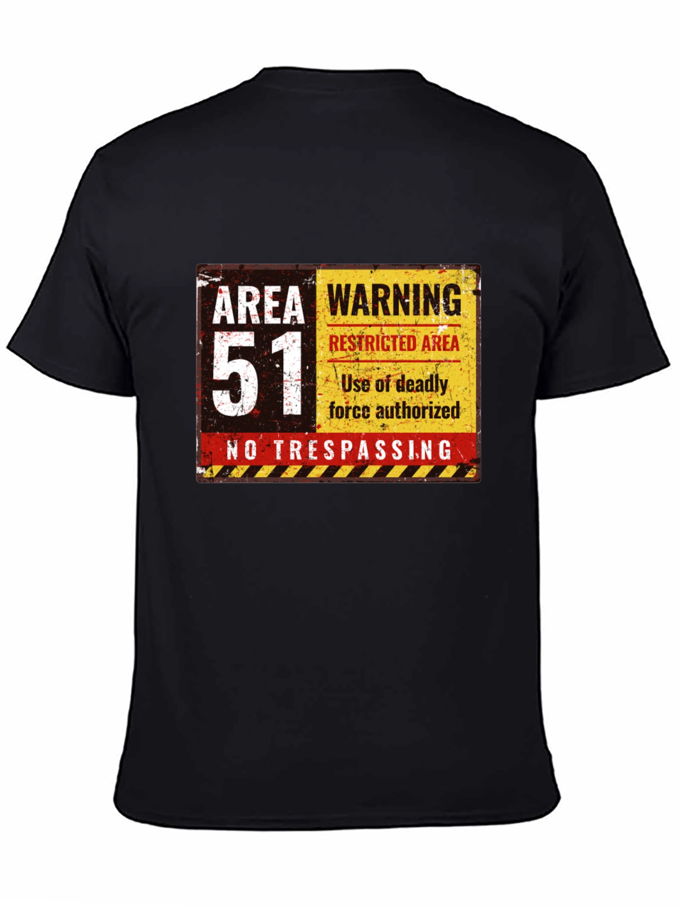 Area 51 Warning Black T-Shirt