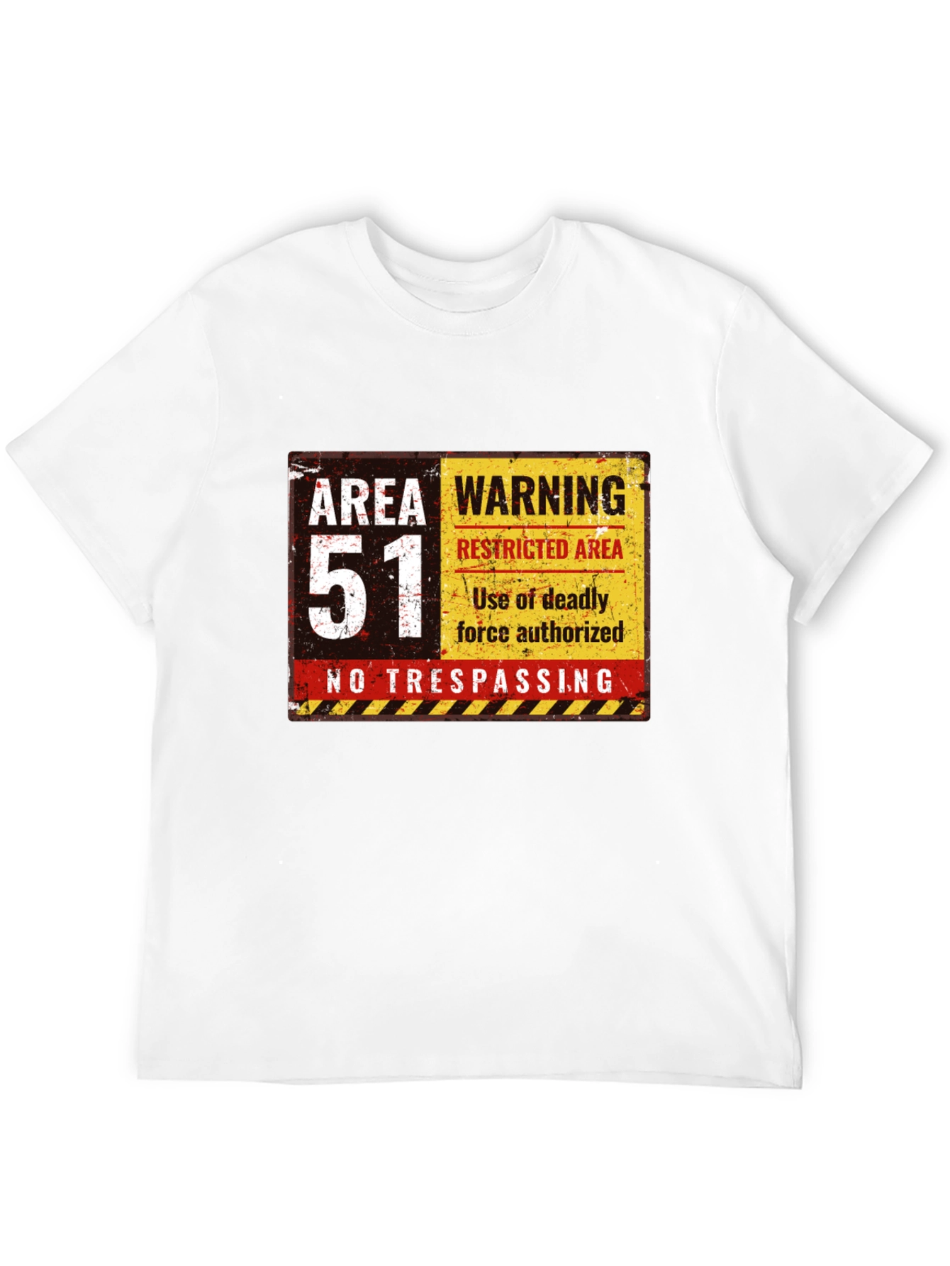 Area 51 Warning Black T-Shirt