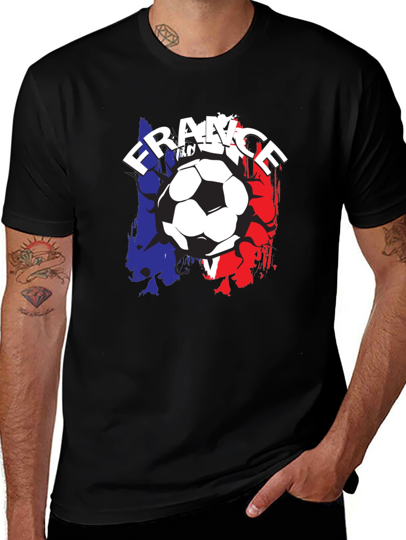 France Soccer Ball T-Shirt - Black