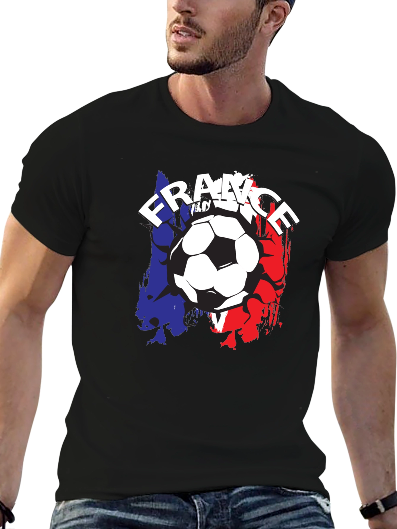 France Soccer Ball T-Shirt - Black
