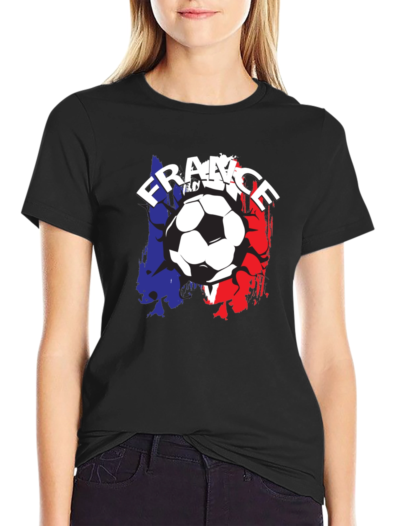 France Soccer Ball T-Shirt - Black