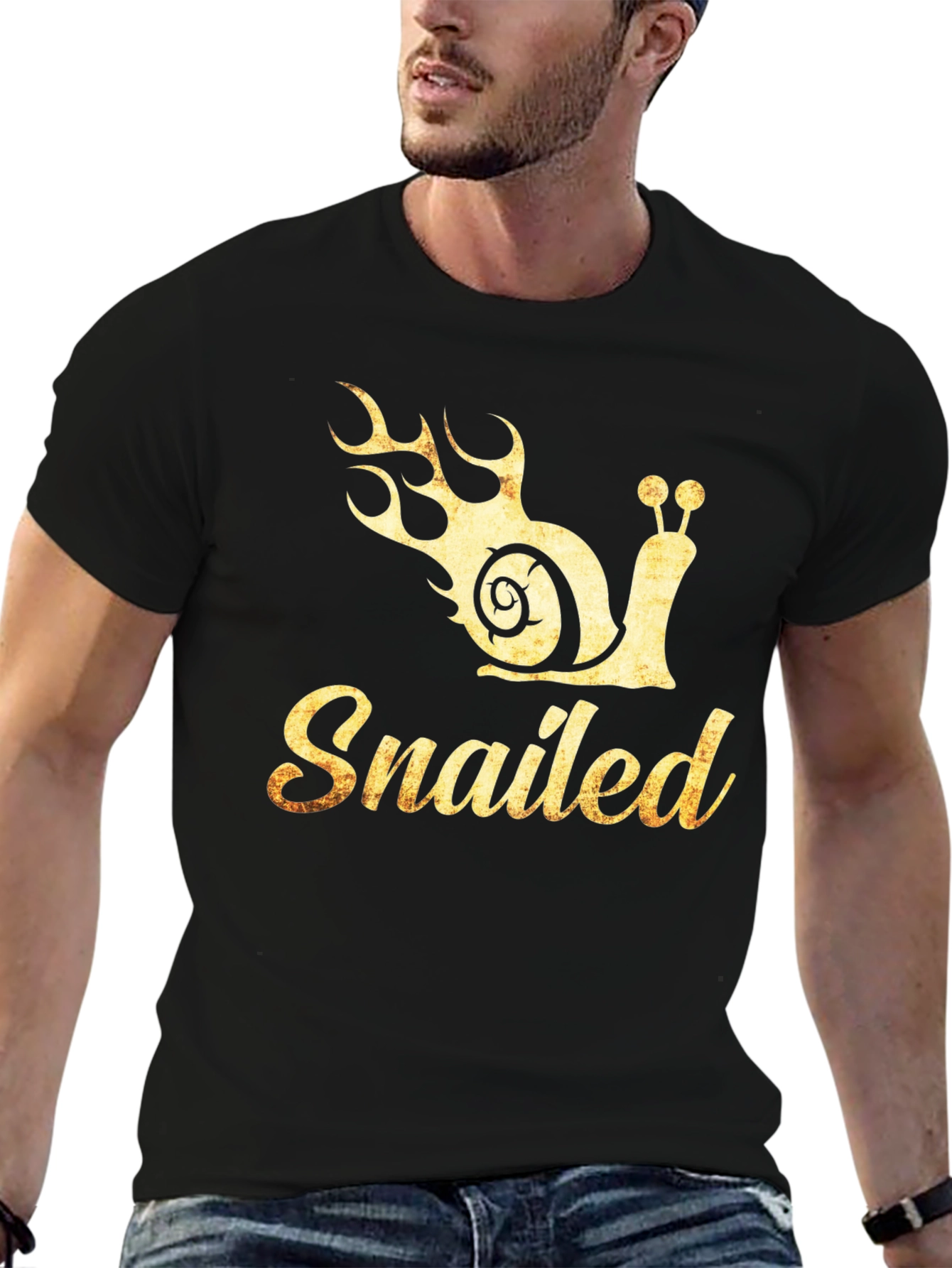 Snailed T-Shirt - Funny Snail with Flames Graphic Tee