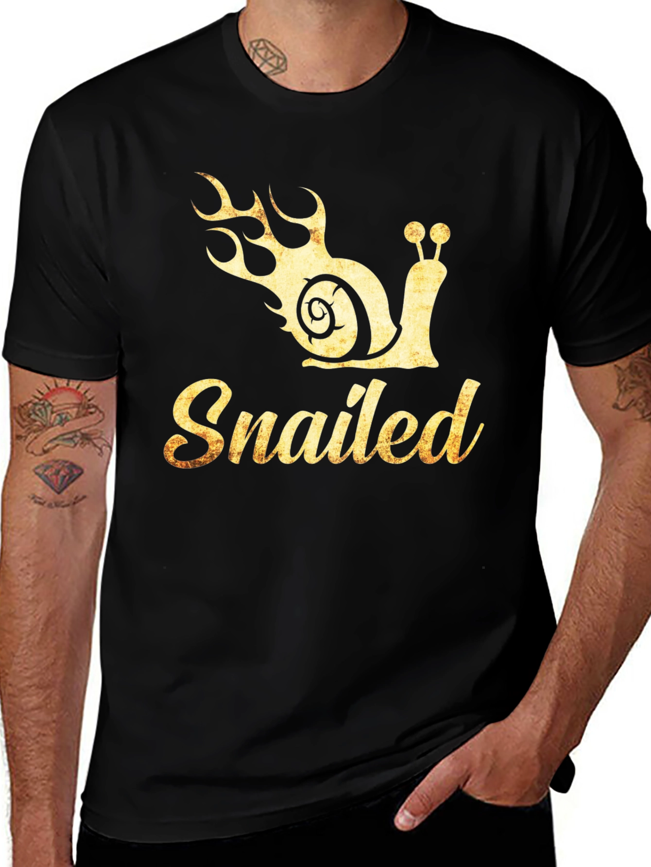 Snailed T-Shirt - Funny Snail with Flames Graphic Tee