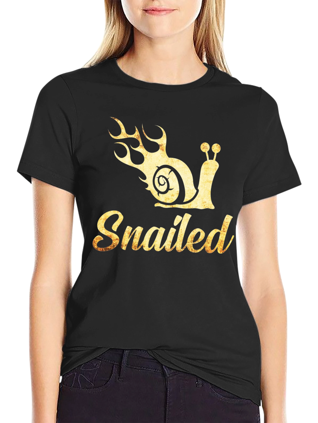 Snailed T-Shirt - Funny Snail with Flames Graphic Tee