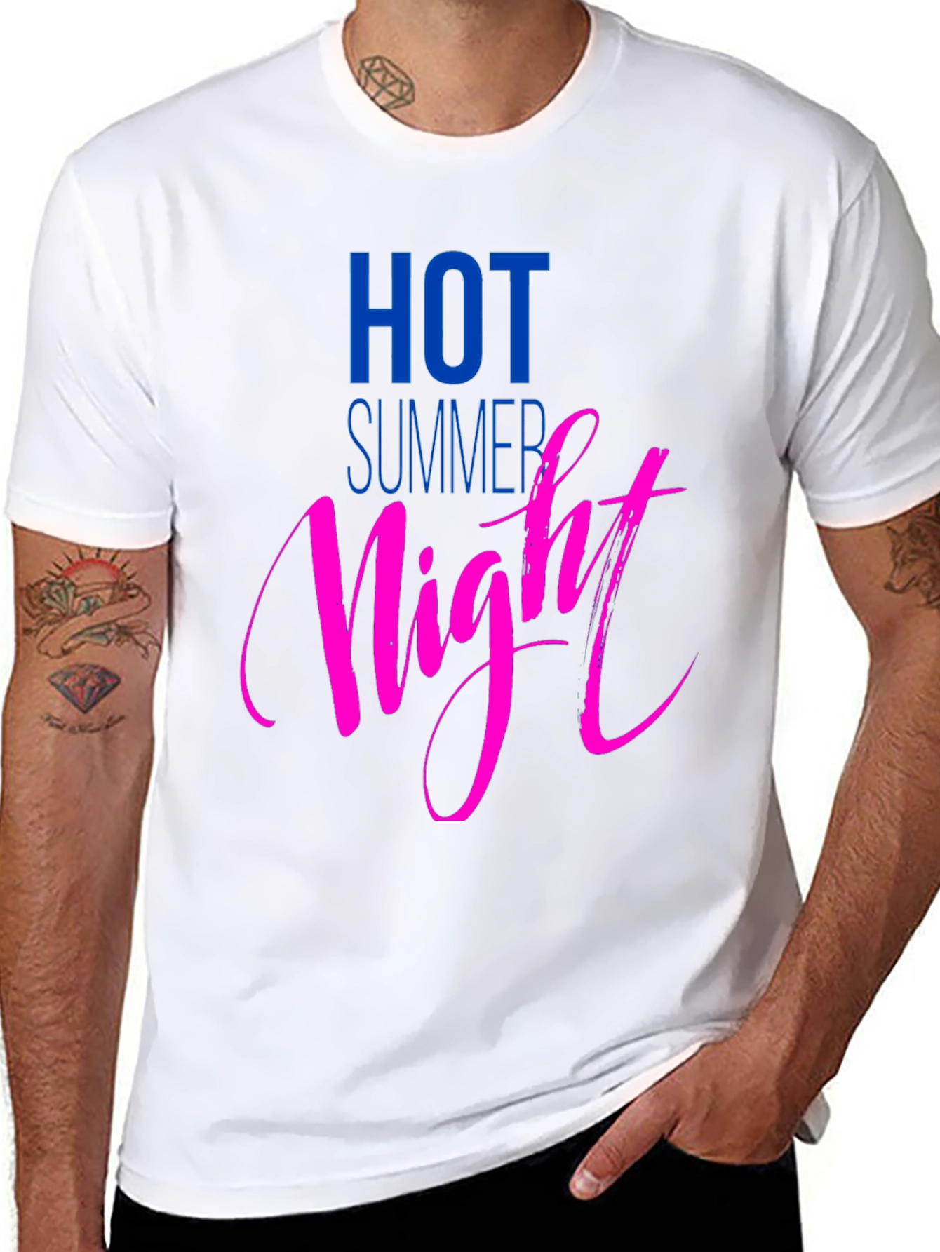 Hot Summer Night Graphic Tee - Black