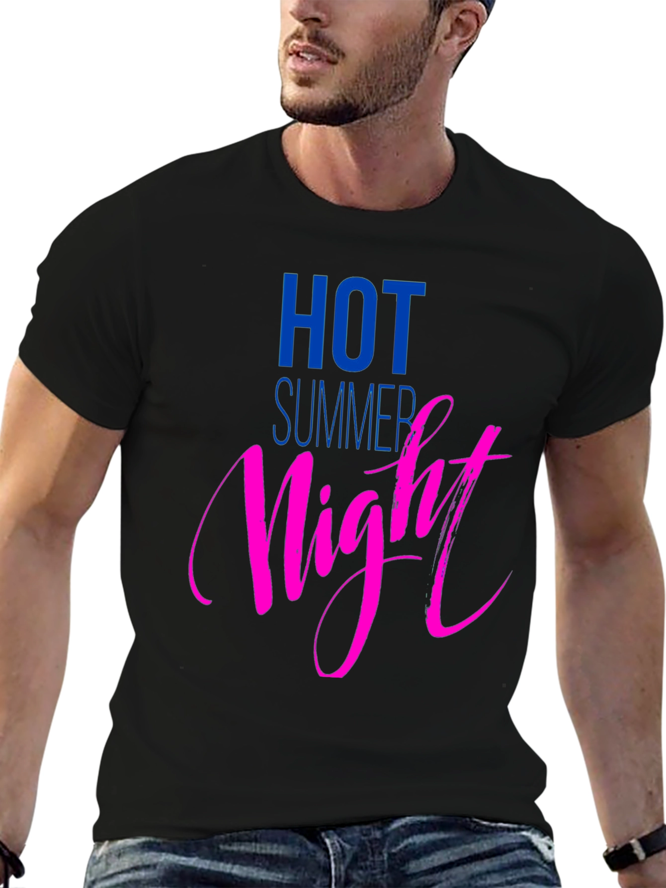 Hot Summer Night Graphic Tee - Black