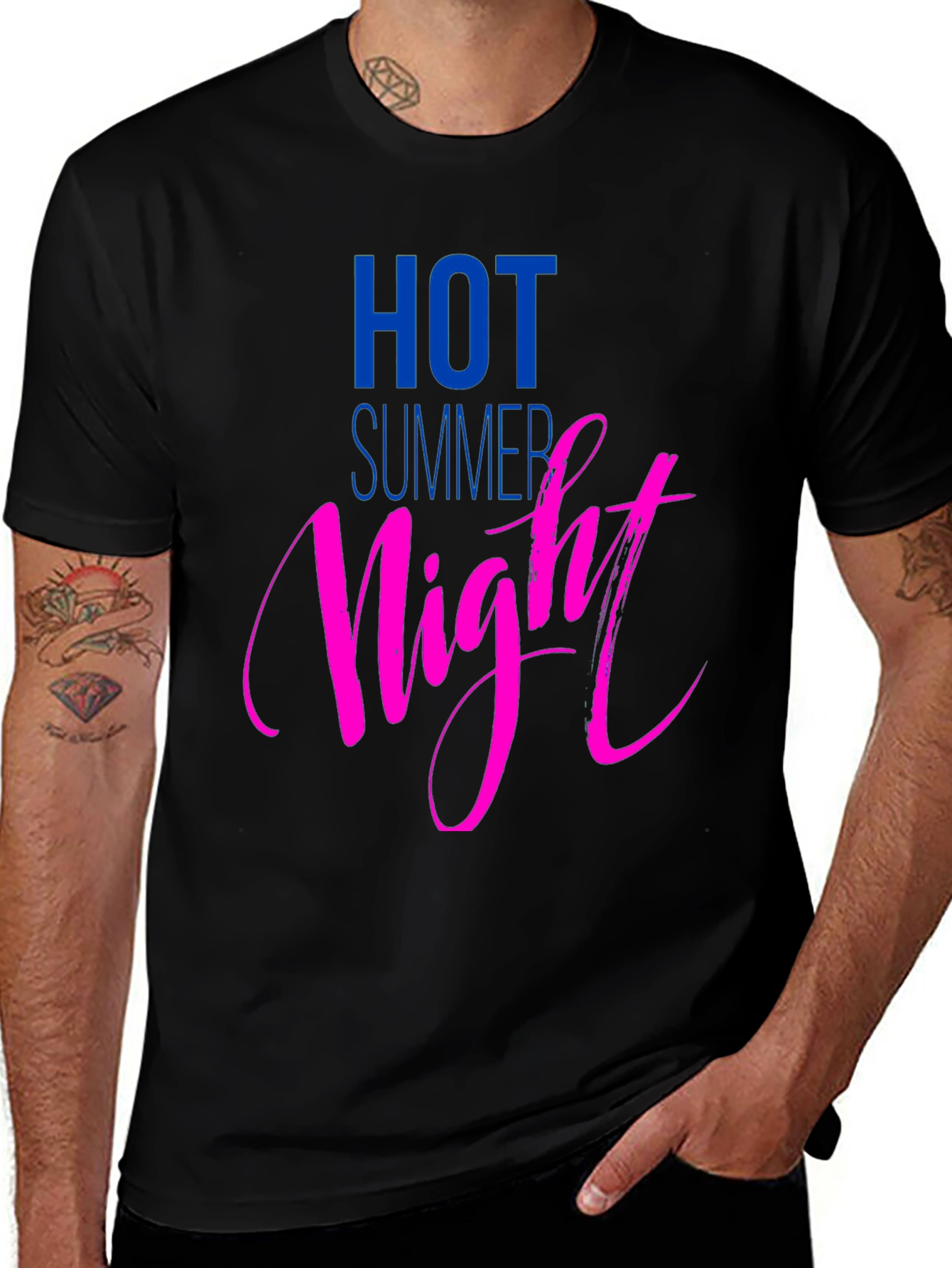 Hot Summer Night Graphic Tee - Black