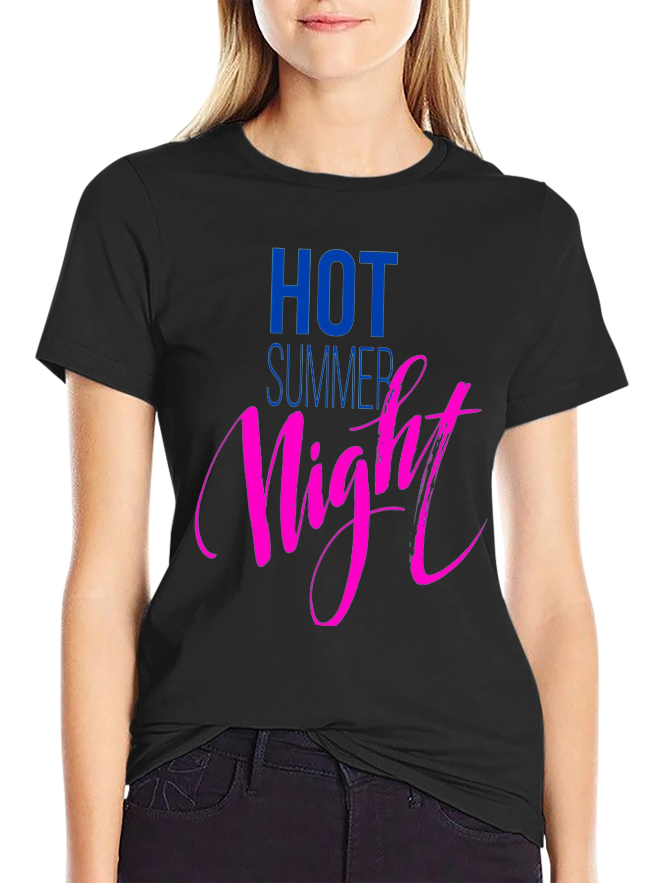 Hot Summer Night Graphic Tee - Black