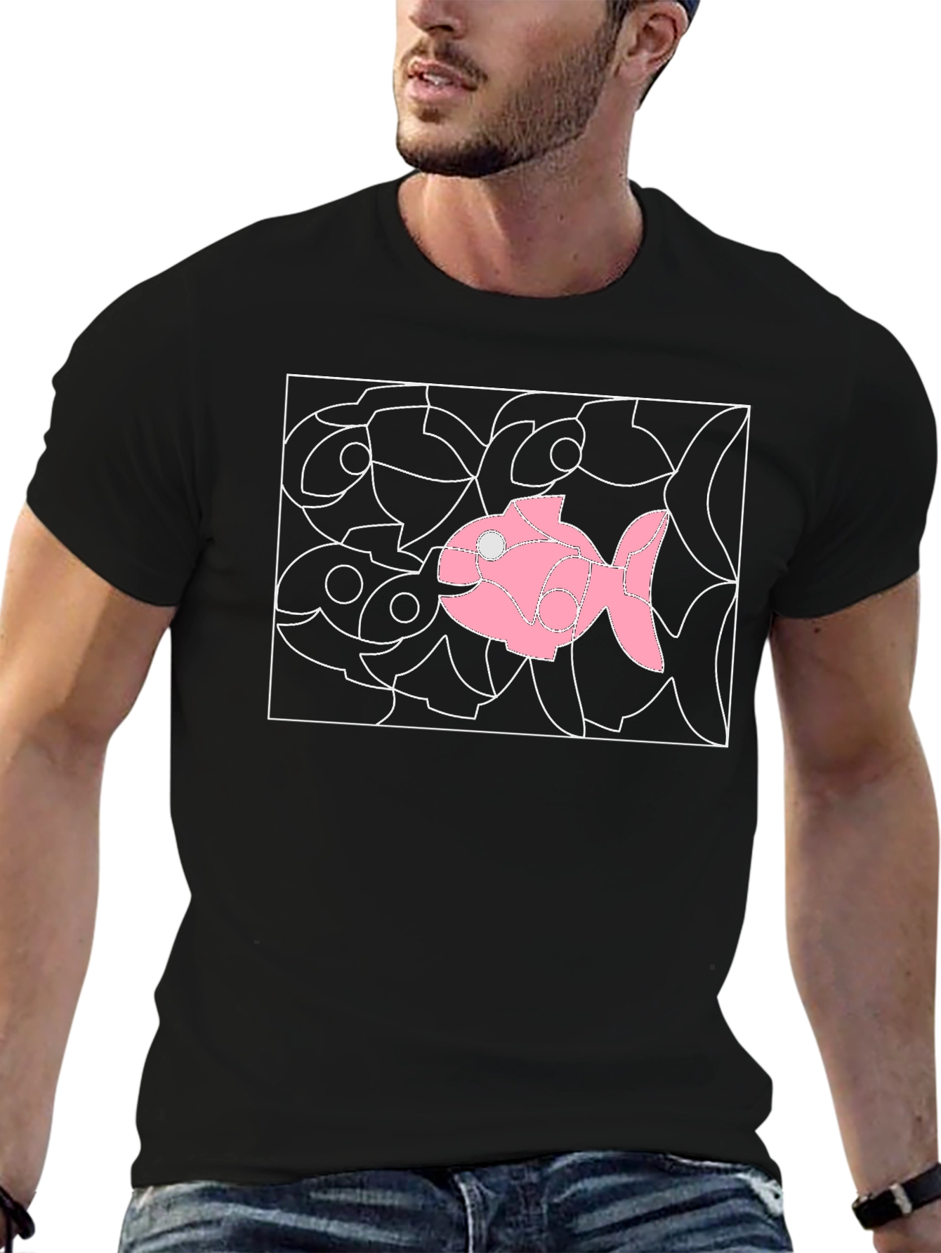 Pink Fish Graphic Tee - Unique Design
