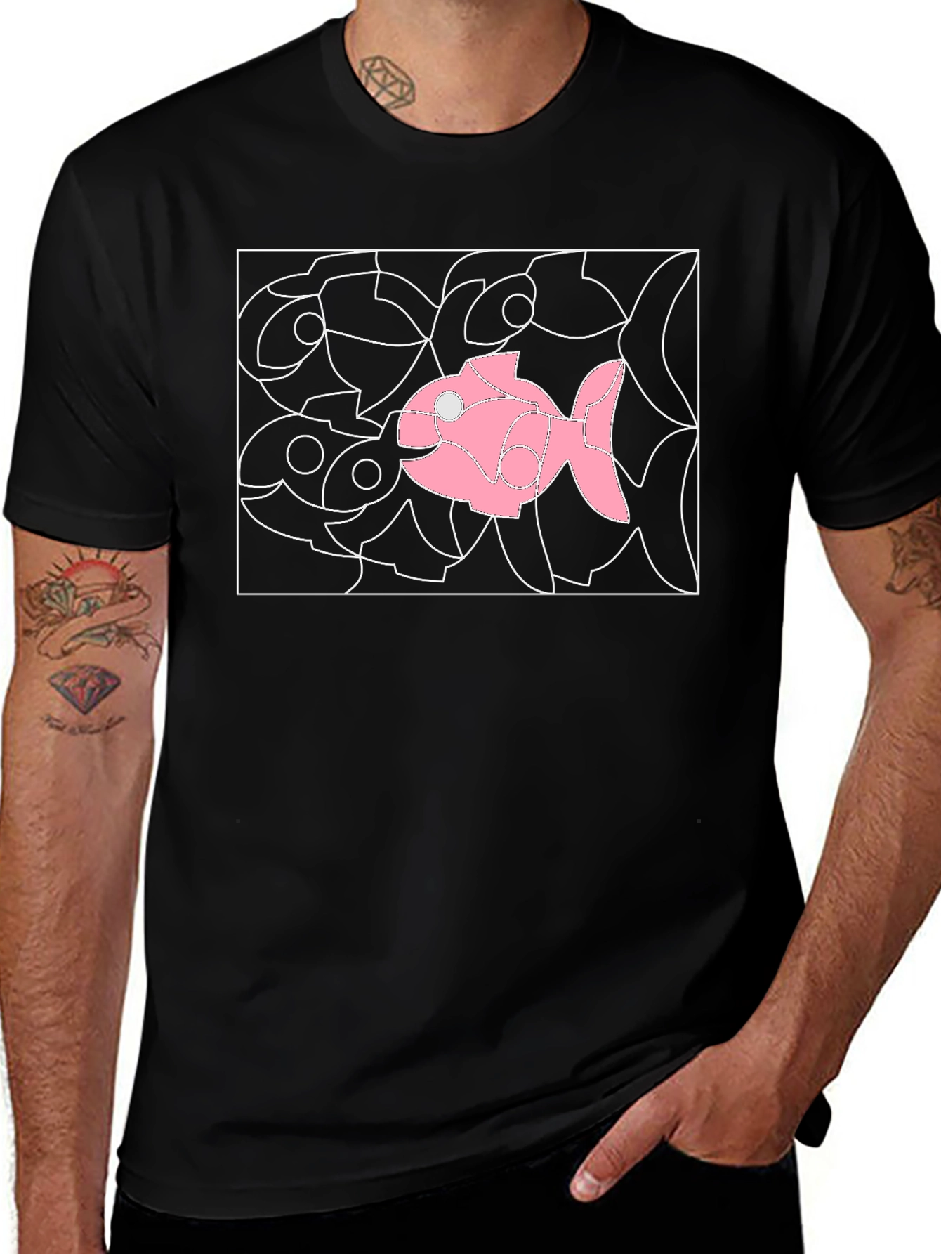 Pink Fish Graphic Tee - Unique Design