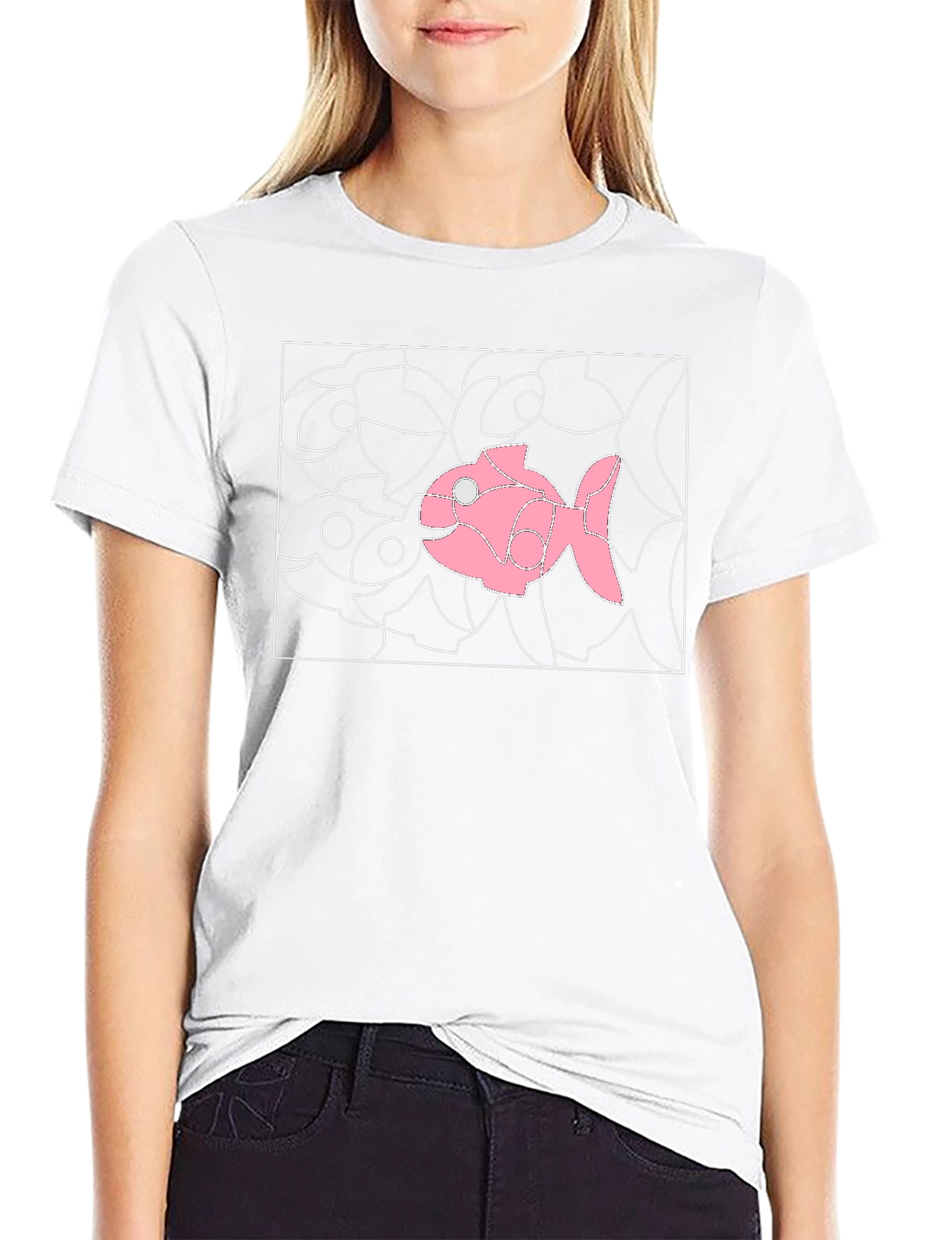 Pink Fish Graphic Tee - Unique Design