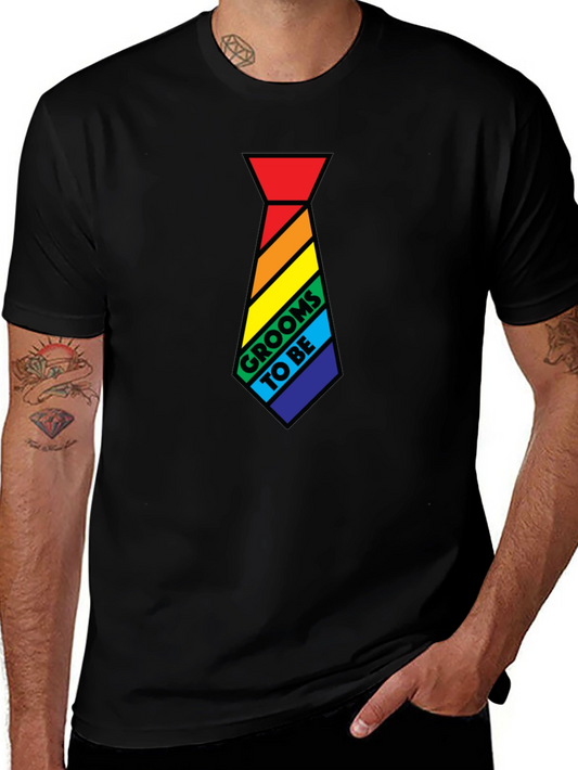 Grooms To Be Rainbow Tie Tee