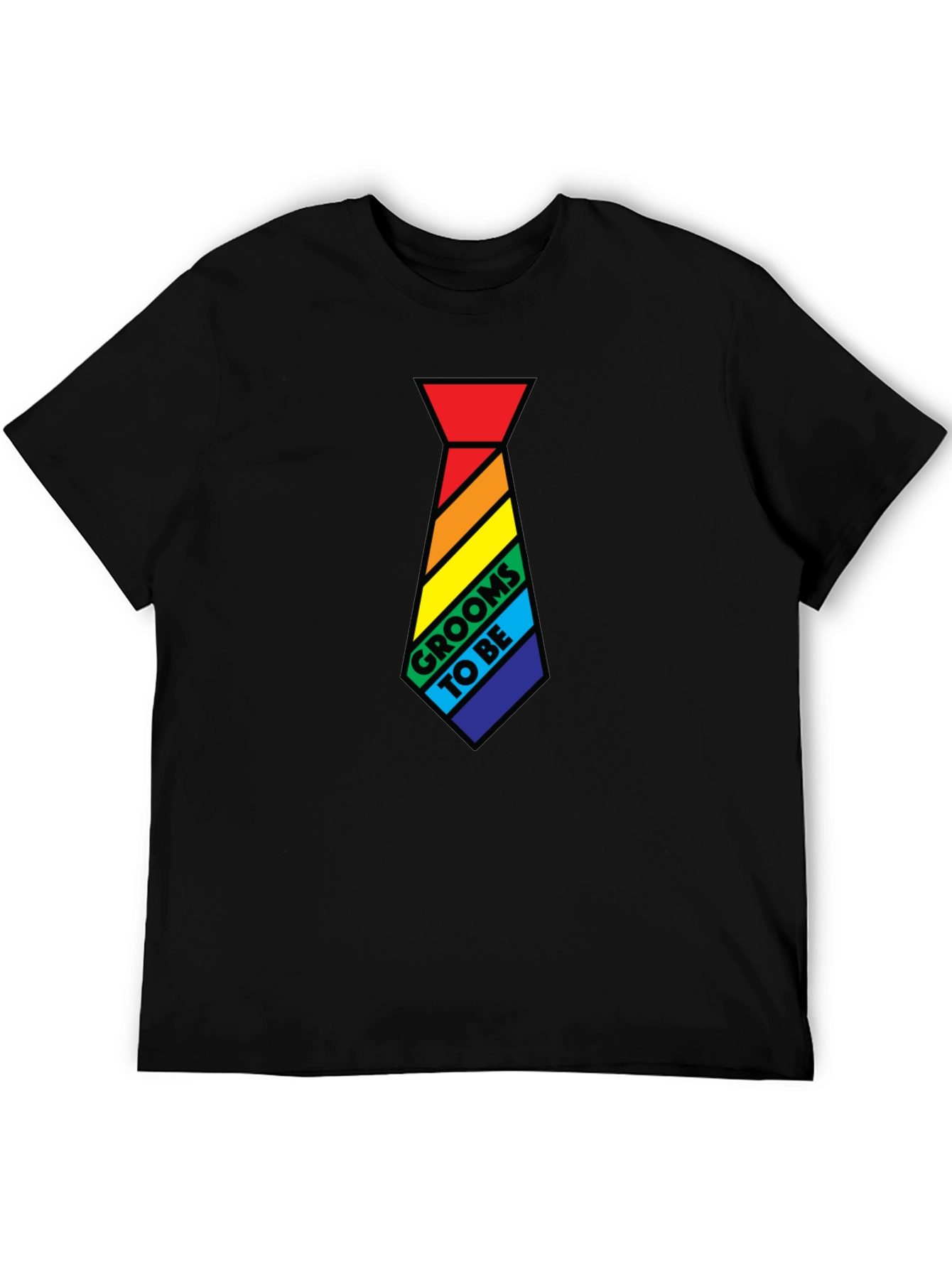 Grooms To Be Rainbow Tie Tee