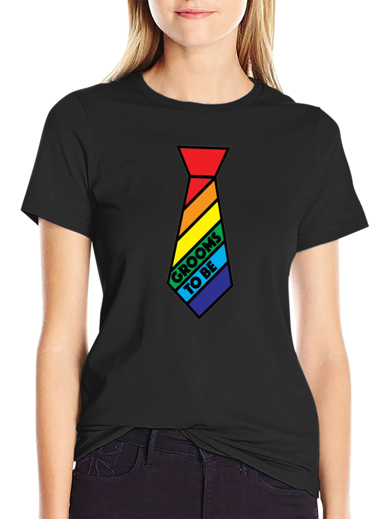 Grooms To Be Rainbow Tie Tee