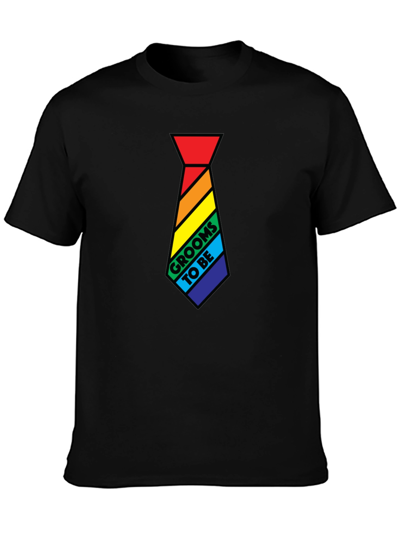 Grooms To Be Rainbow Tie Tee