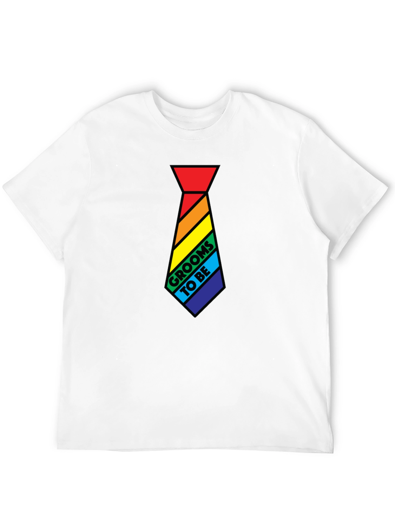 Grooms To Be Rainbow Tie Tee