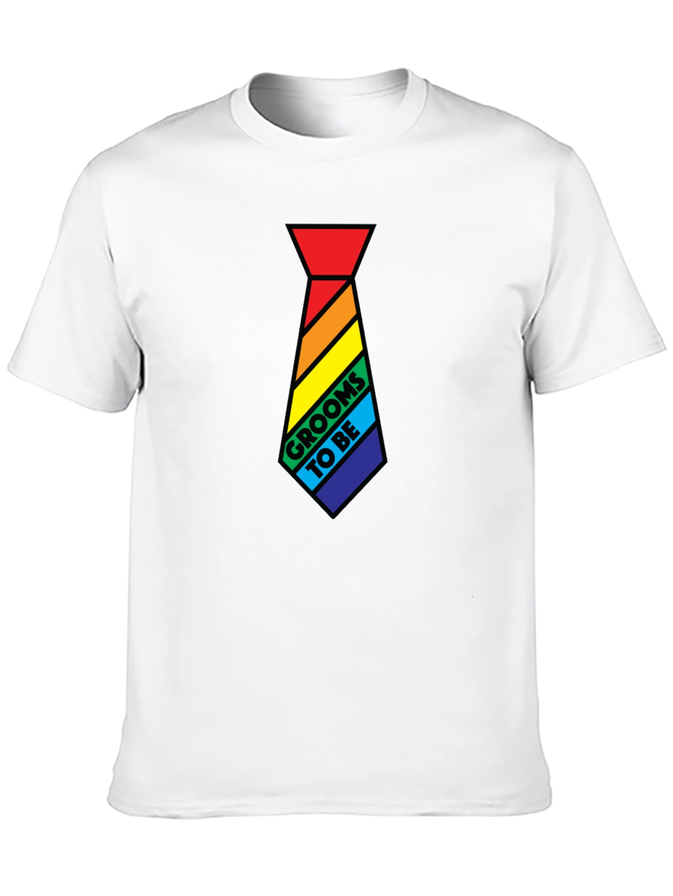Grooms To Be Rainbow Tie Tee