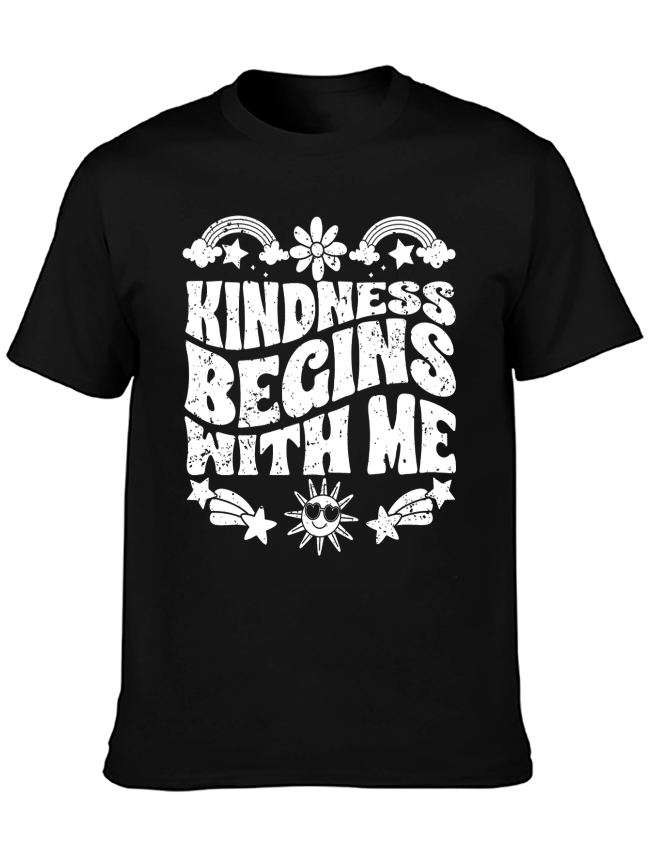 Kindness Begins With Me Black Graphic T-Shirt