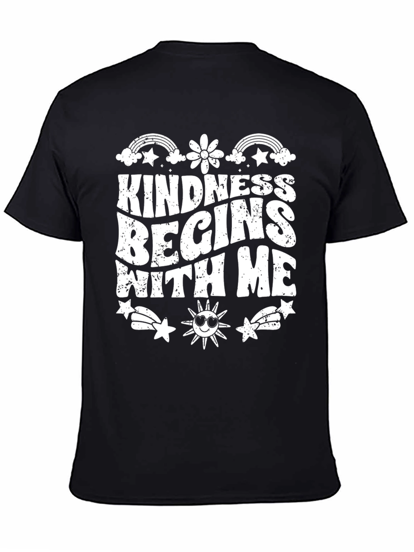 Kindness Begins With Me Black Graphic T-Shirt