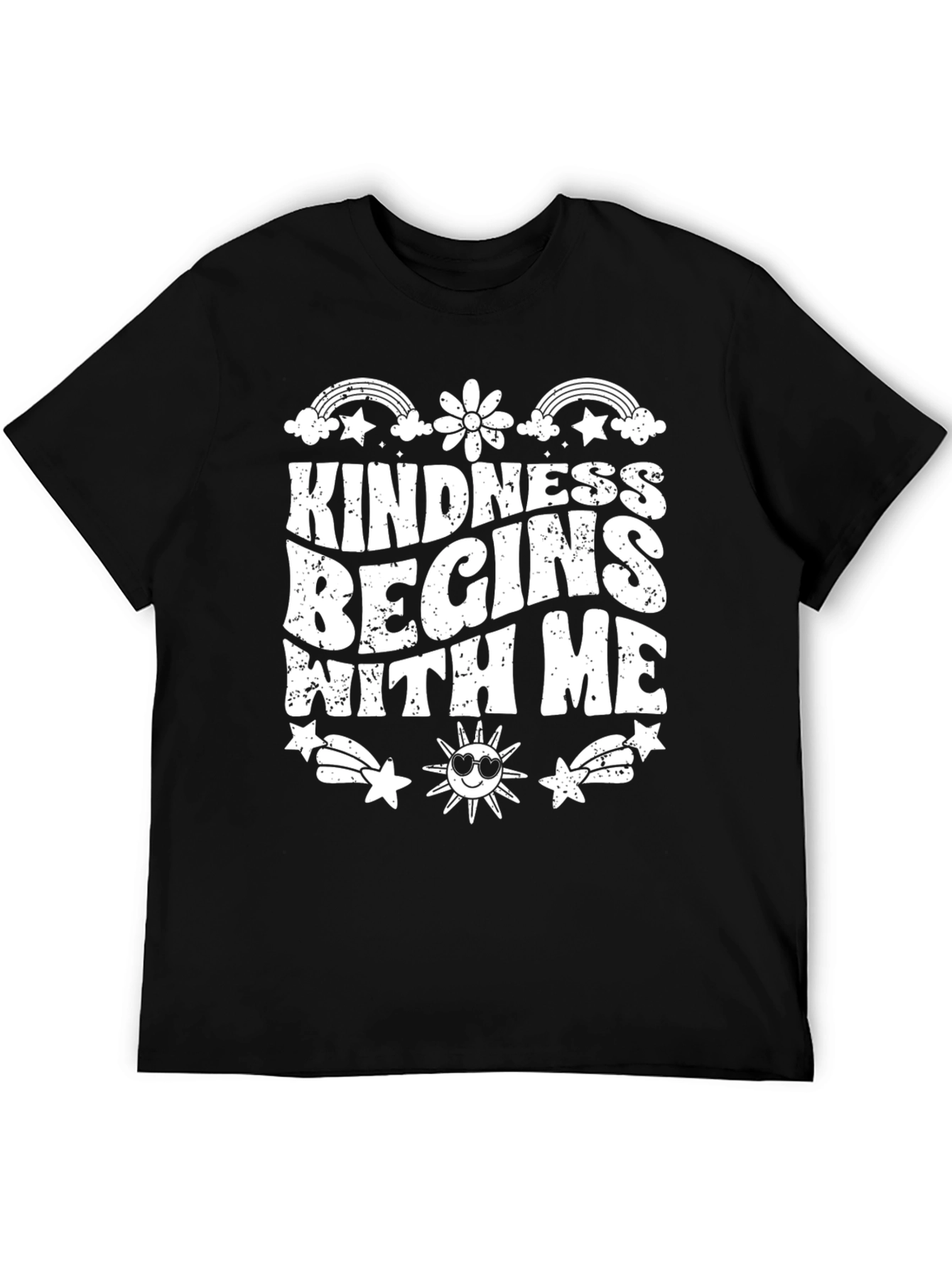 Kindness Begins With Me Black Graphic T-Shirt