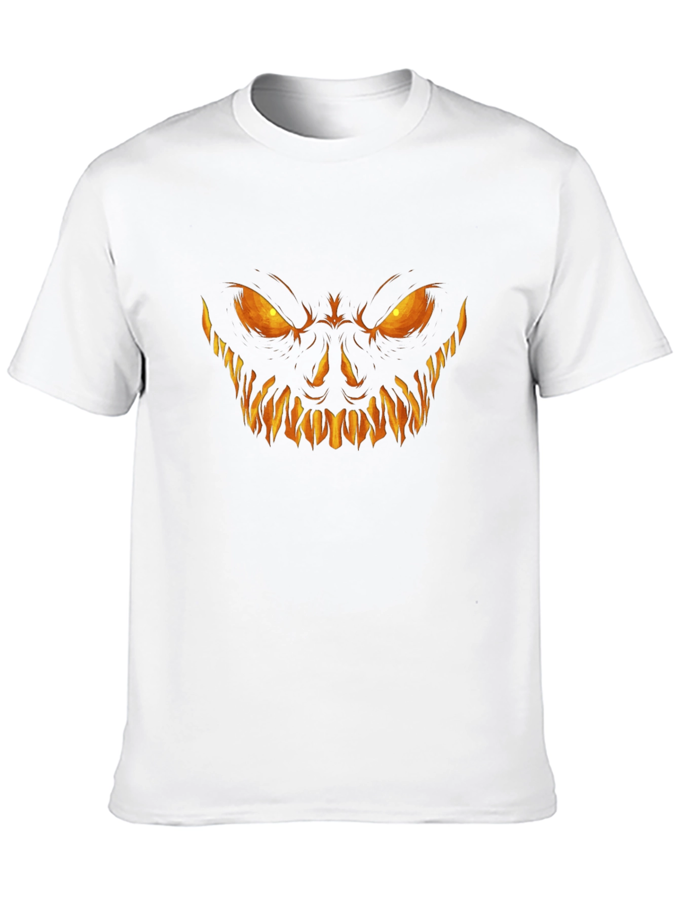 Scary Pumpkin Face Halloween Black T-Shirt