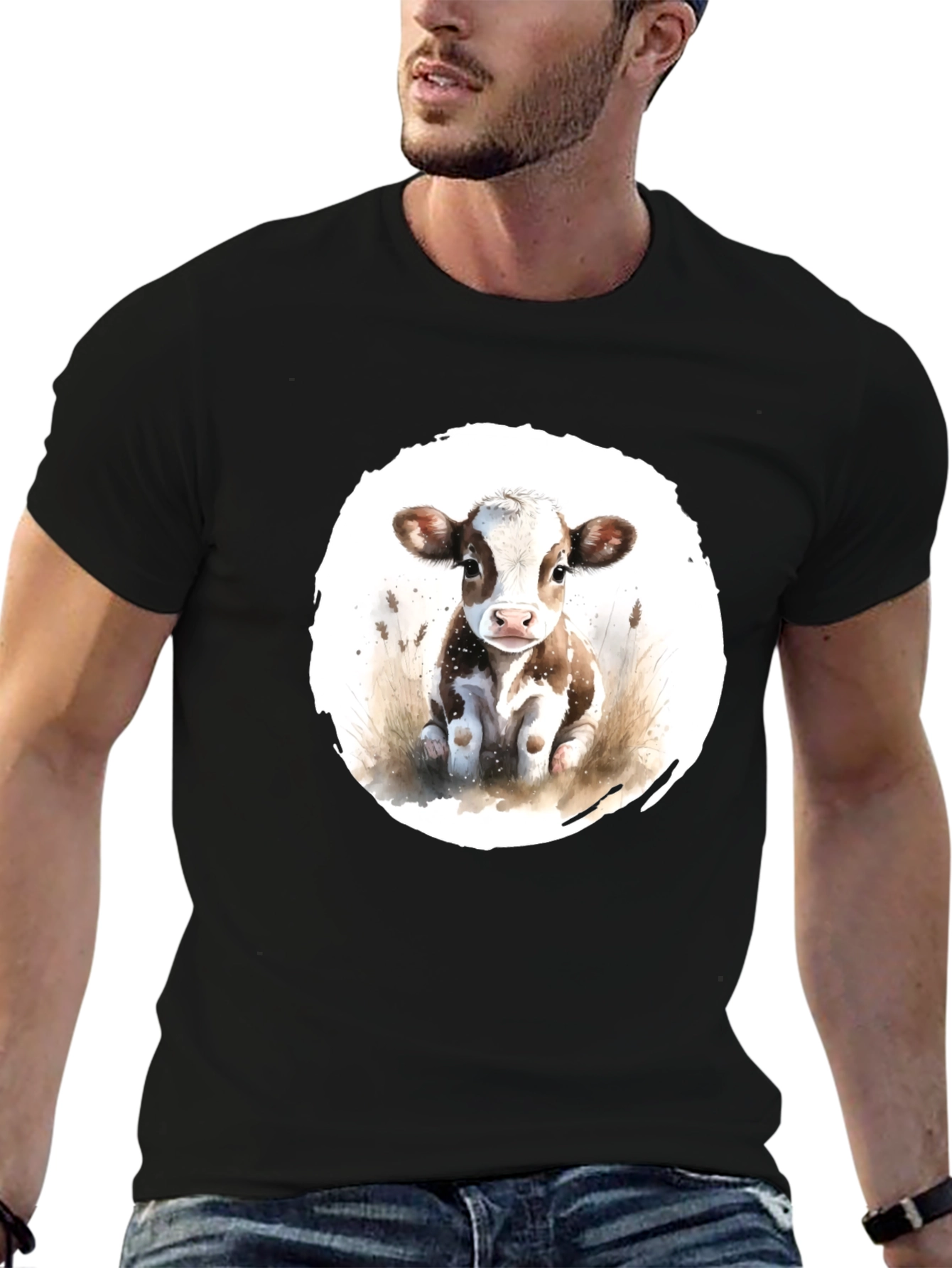 Cute Cow Graphic T-Shirt - Unisex Black Tee