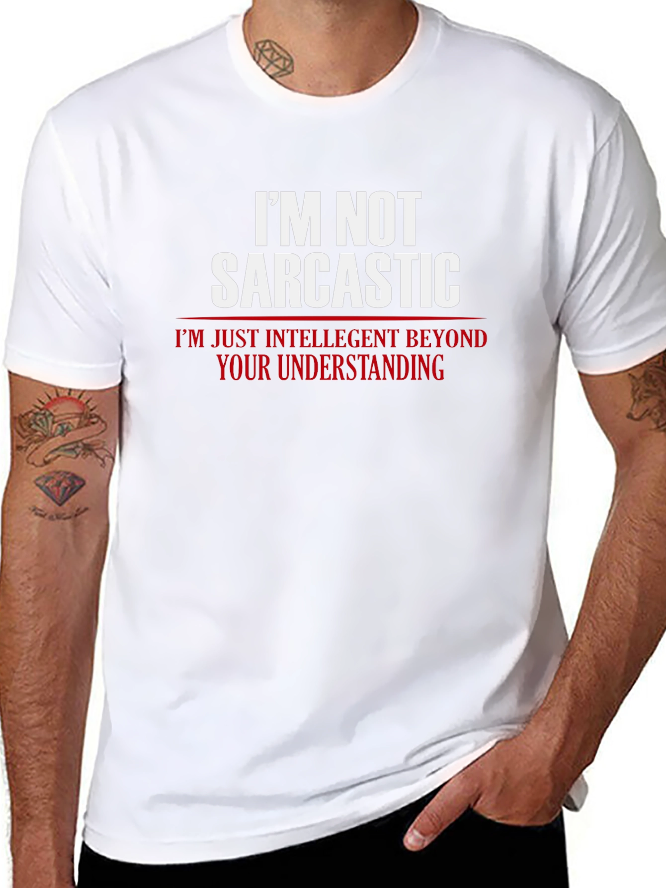 Sarcastic Humor Graphic T-Shirt - Black Cotton Blend