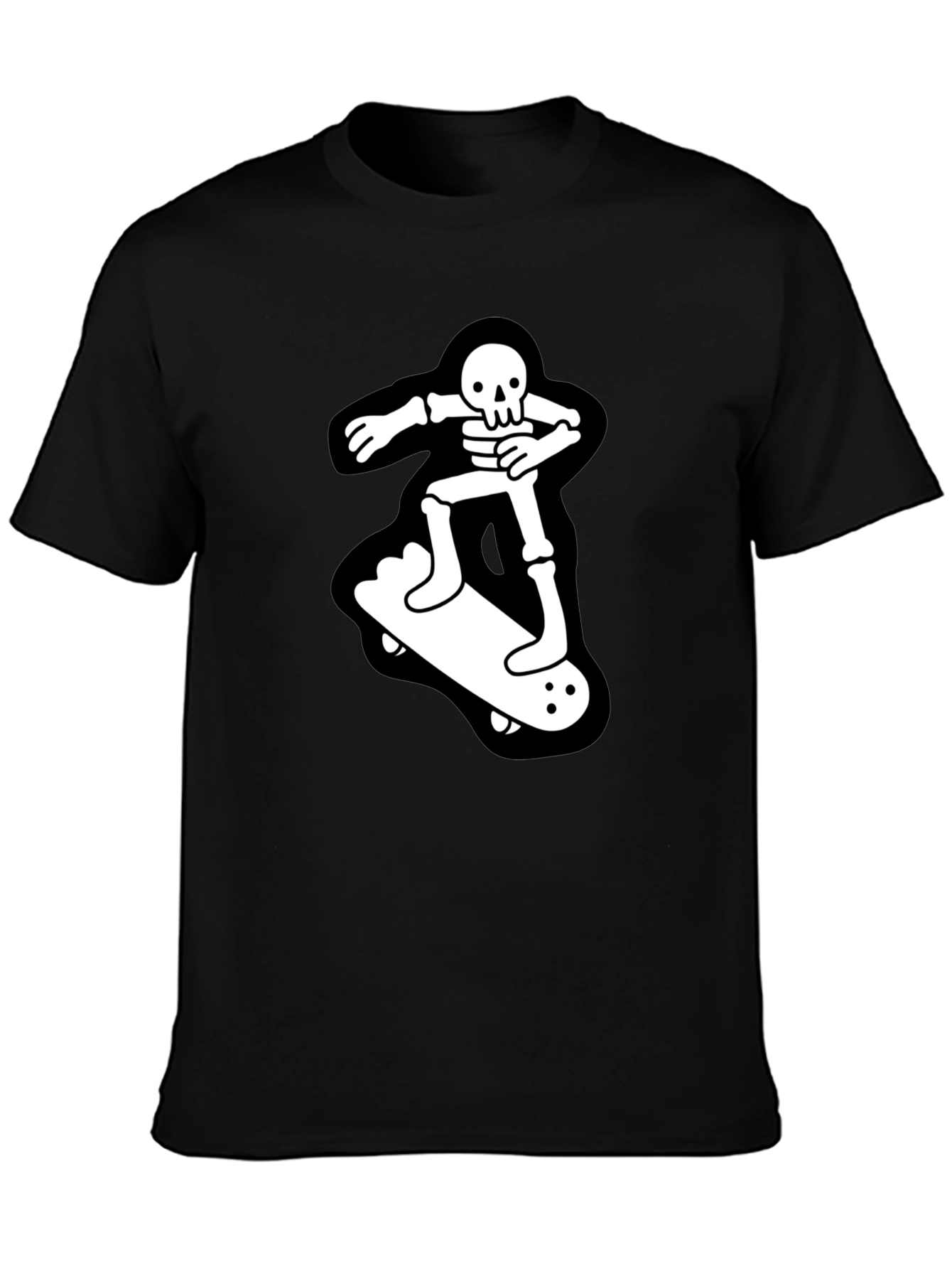 Skateboard Skeleton T-Shirt - Black