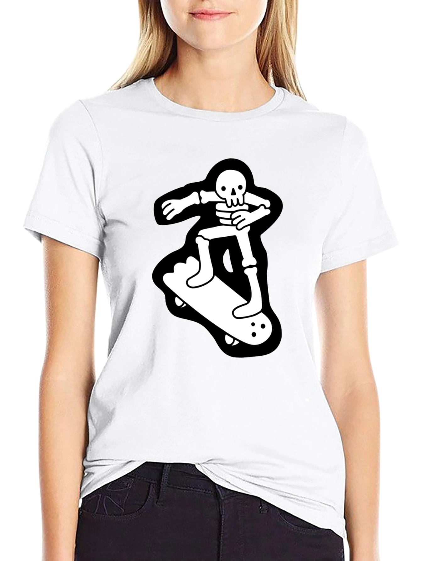 Skateboard Skeleton T-Shirt - Black