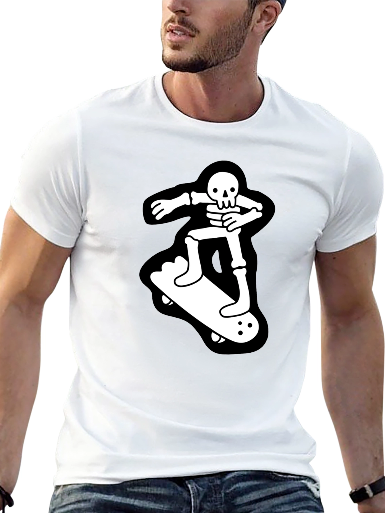 Skateboard Skeleton T-Shirt - Black