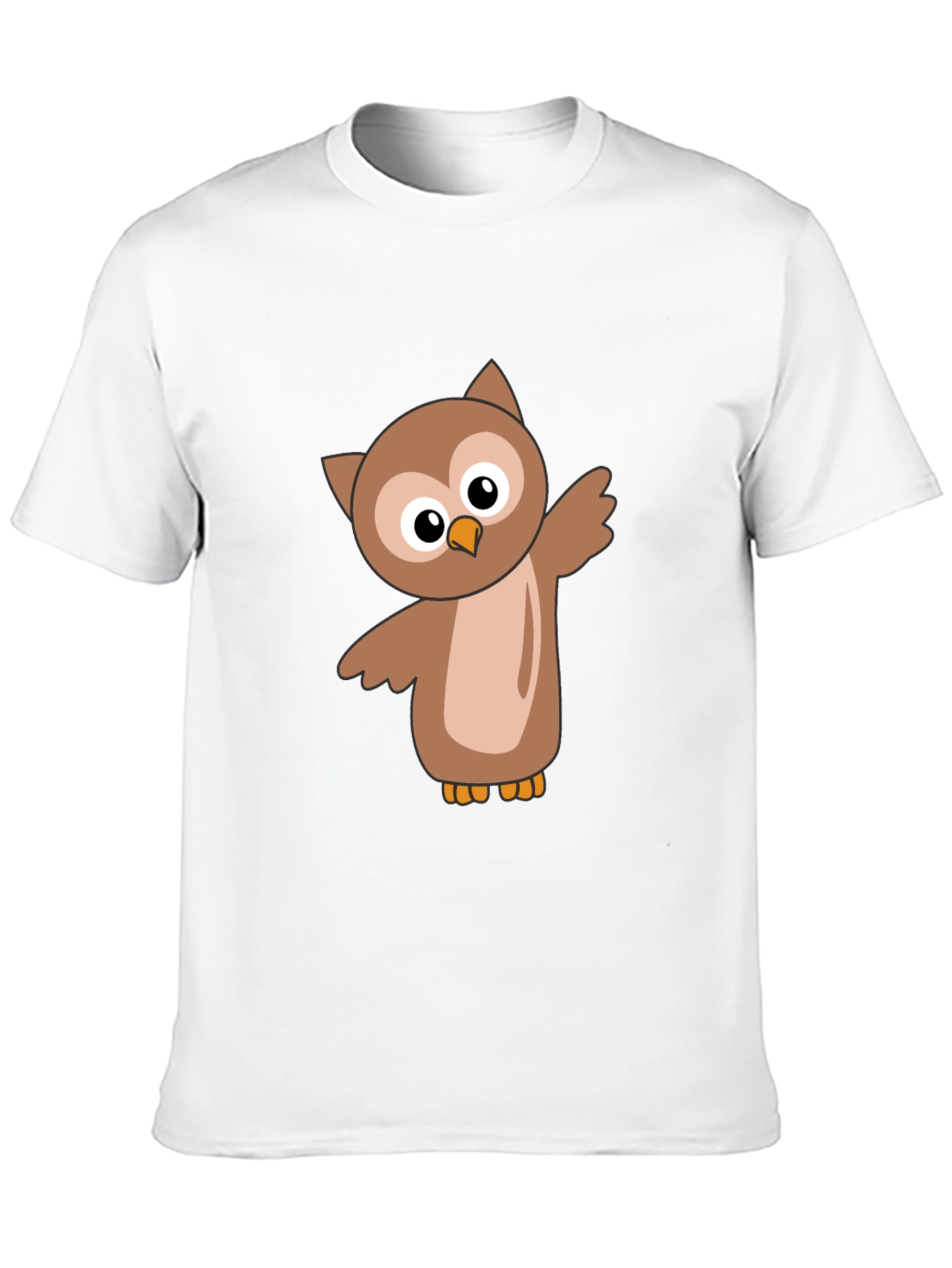 Cute Cartoon Owl Black T-Shirt