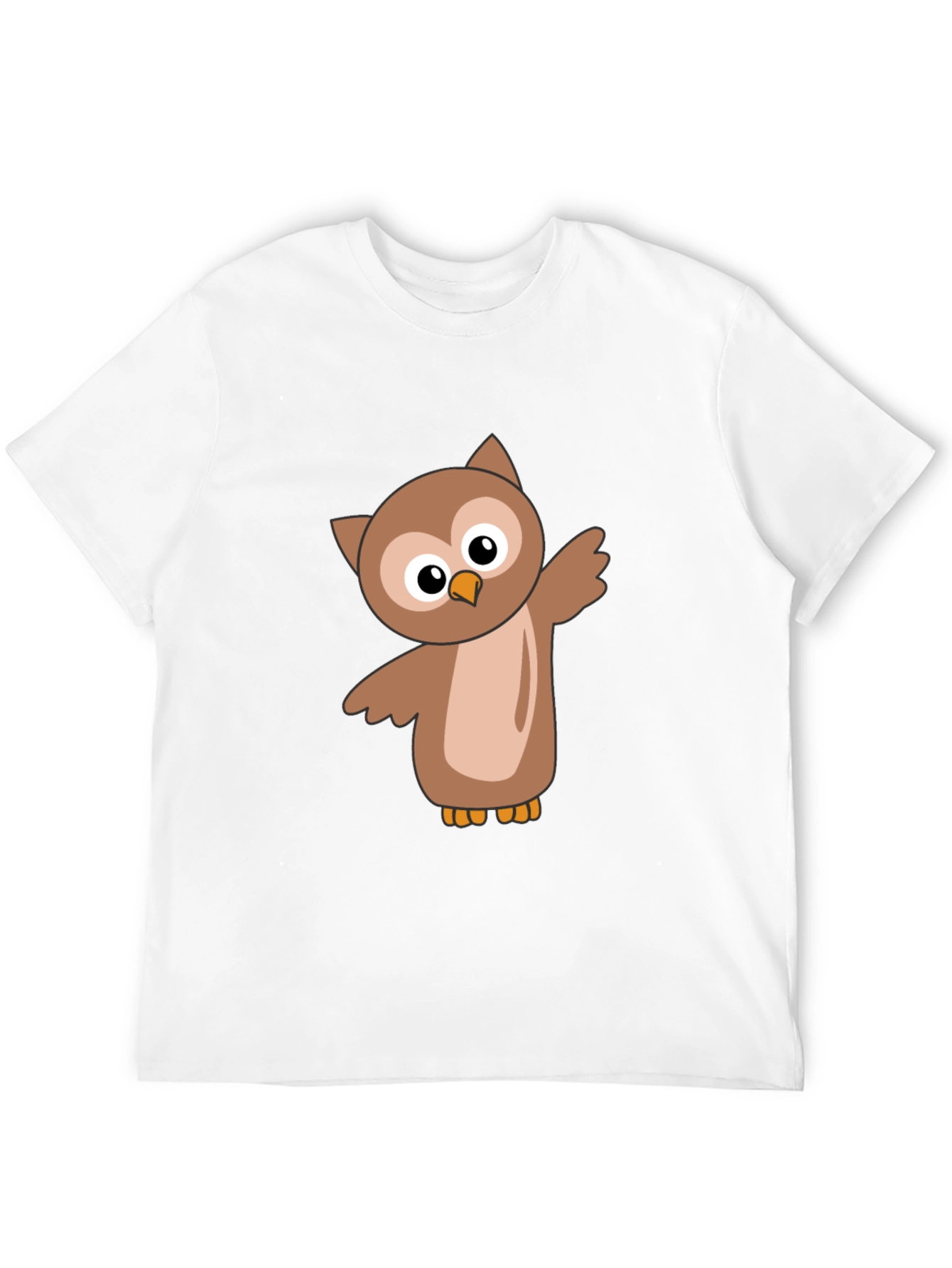 Cute Cartoon Owl Black T-Shirt