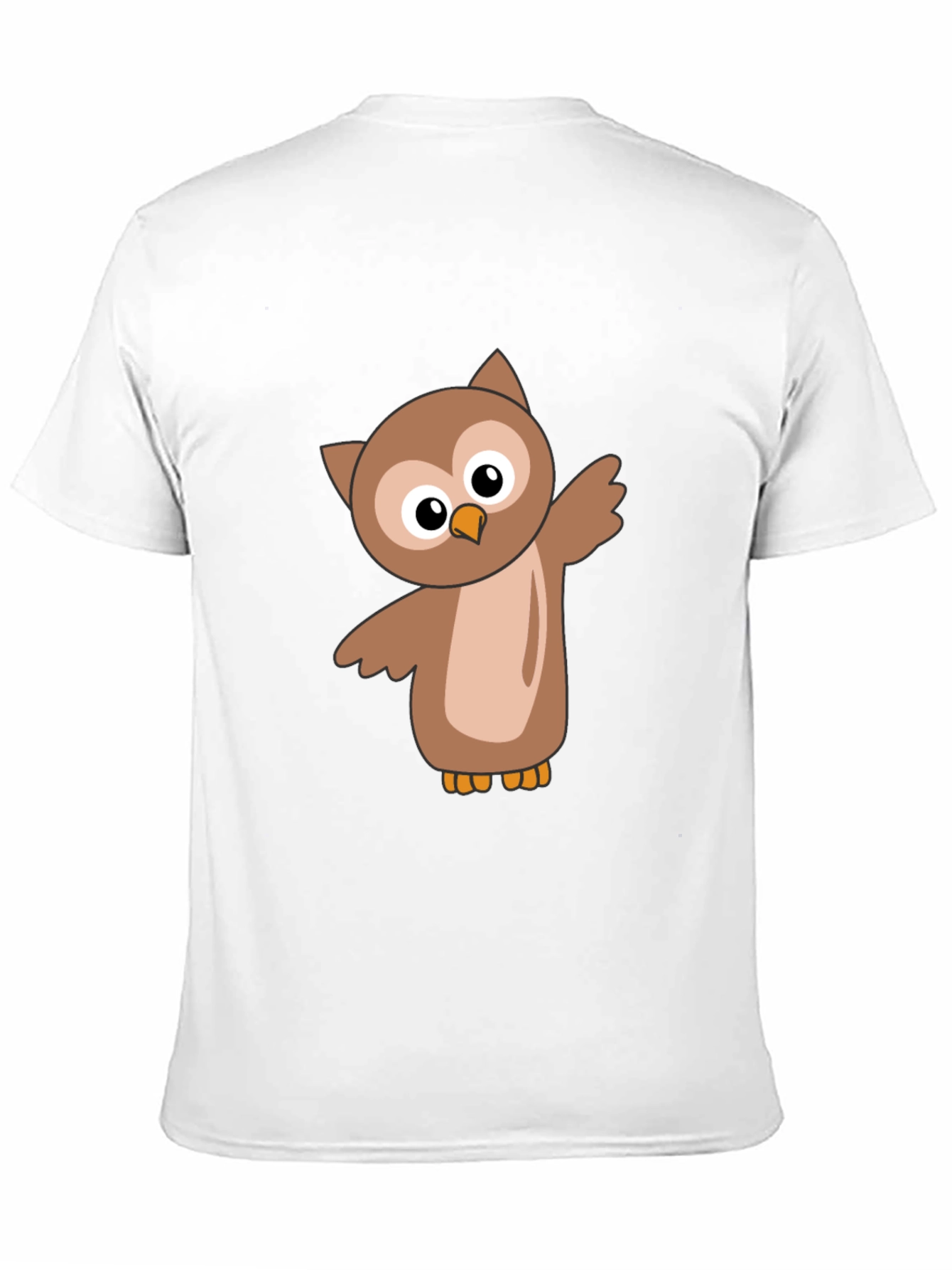 Cute Cartoon Owl Black T-Shirt