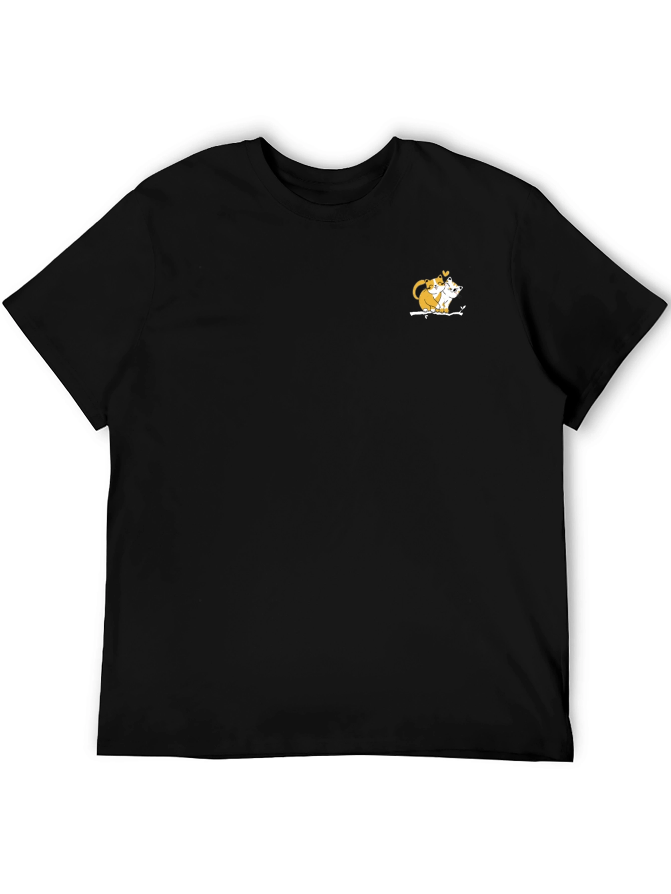 Cute Cats Embrace Black T-Shirt
