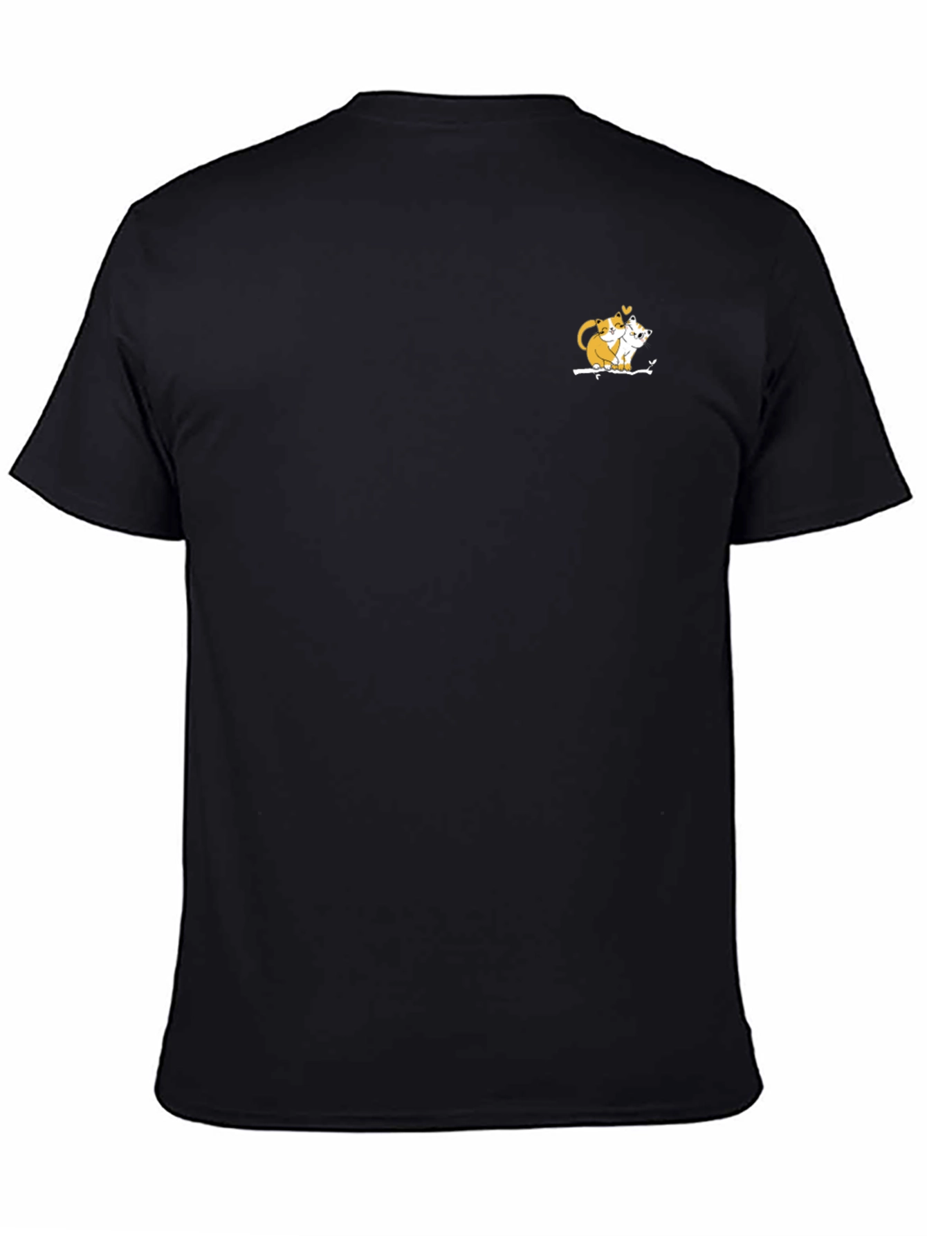 Cute Cats Embrace Black T-Shirt