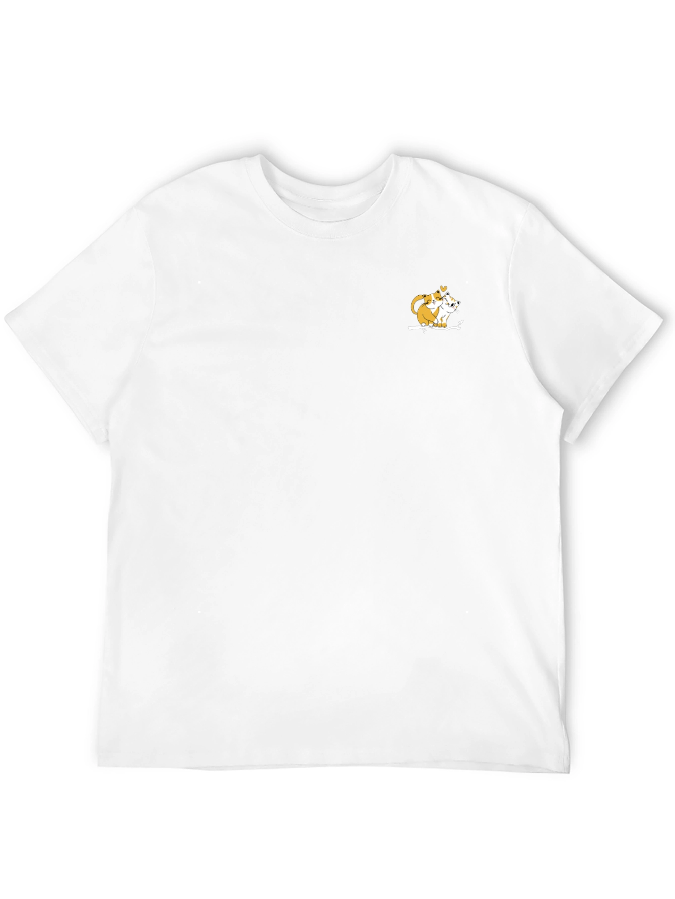 Cute Cats Embrace Black T-Shirt