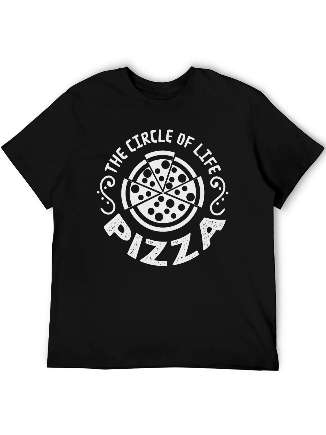 Pizza Circle of Life Graphic Tee - Black T-Shirt