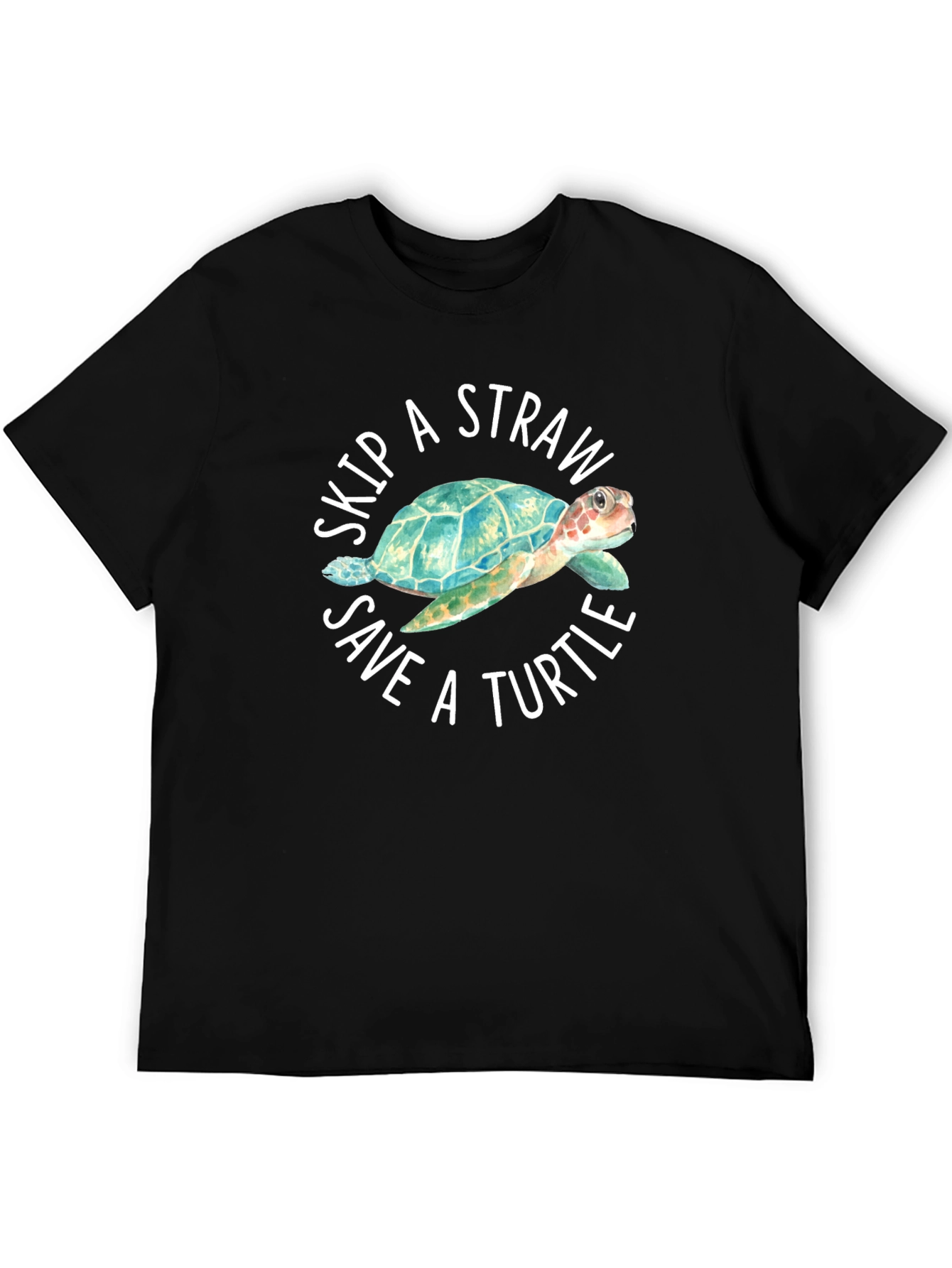 Skip a Straw Save a Turtle Graphic T-Shirt