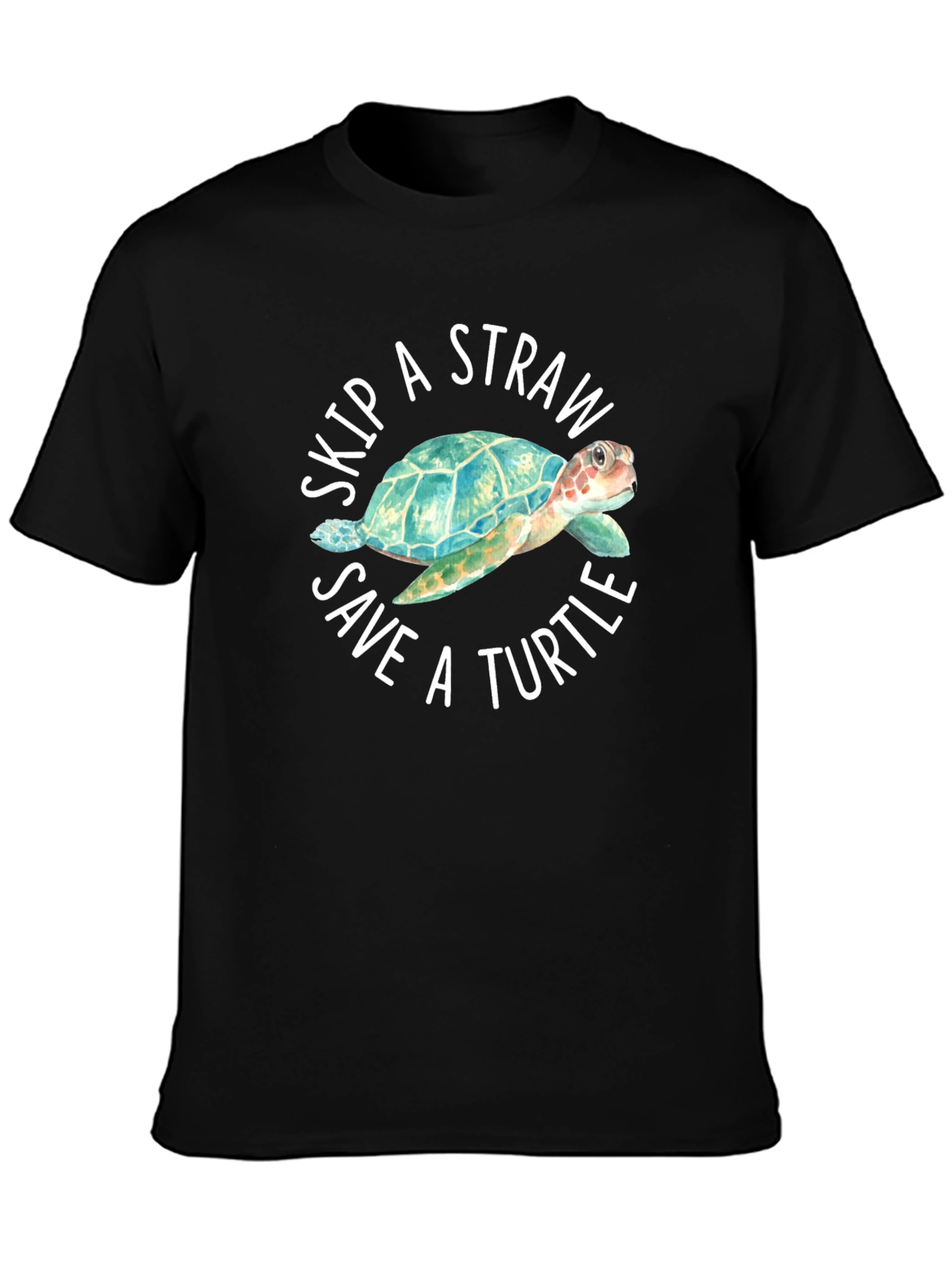 Skip a Straw Save a Turtle Graphic T-Shirt