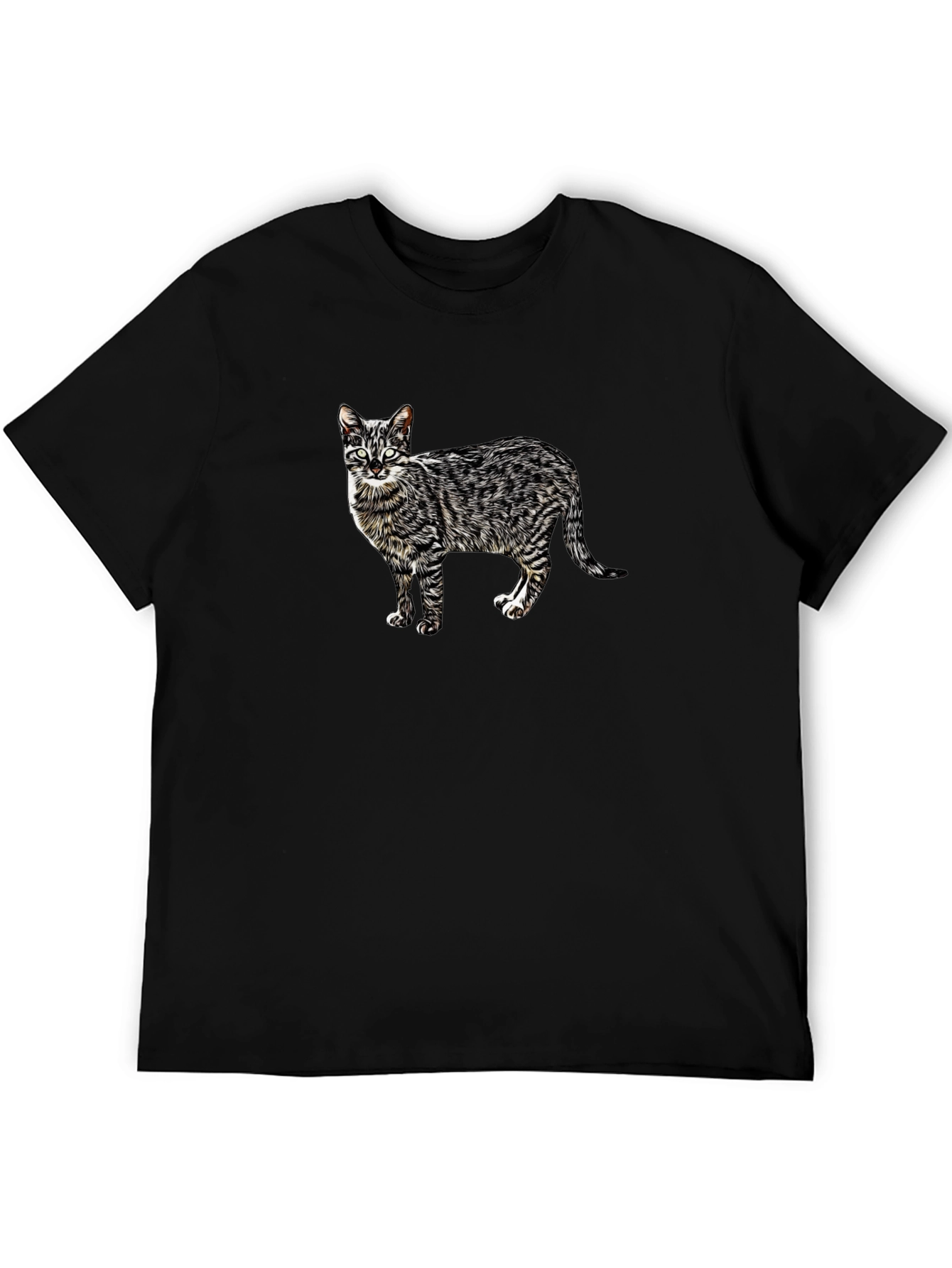 Cool Cat Graphic Tee - Black Cotton T-Shirt